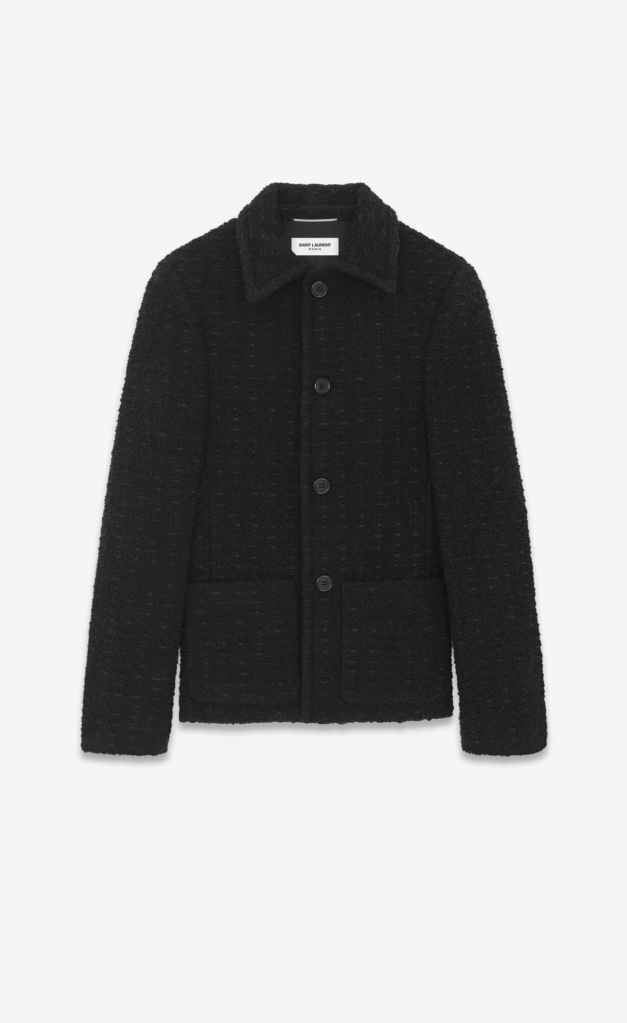 YSL Kurzes Jacket In Tweed Schwarz | 19076-BIWE