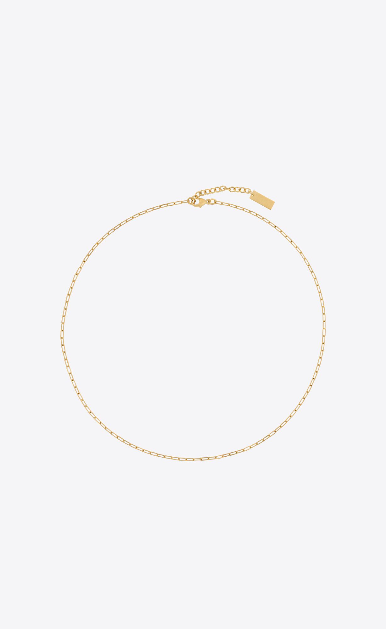 YSL Kurzes Rectangular Chain Necklace In Metal Gold | 68437-XECK