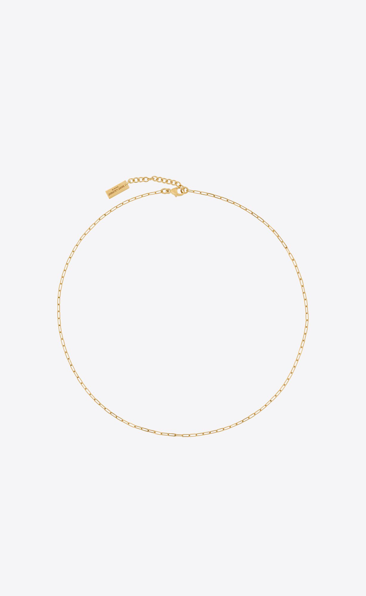 YSL Kurzes Rectangular Chain Necklace In Metal Gold | 68437-XECK