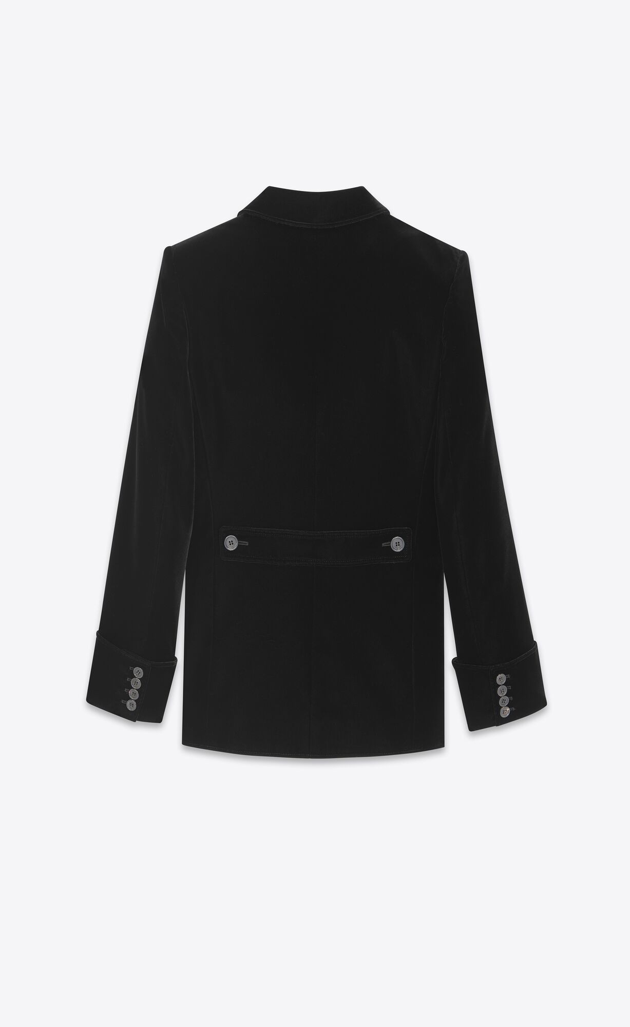 YSL Kurzes Single-breasted Jacket In Cupro Velvet Schwarz | 62075-VJQY