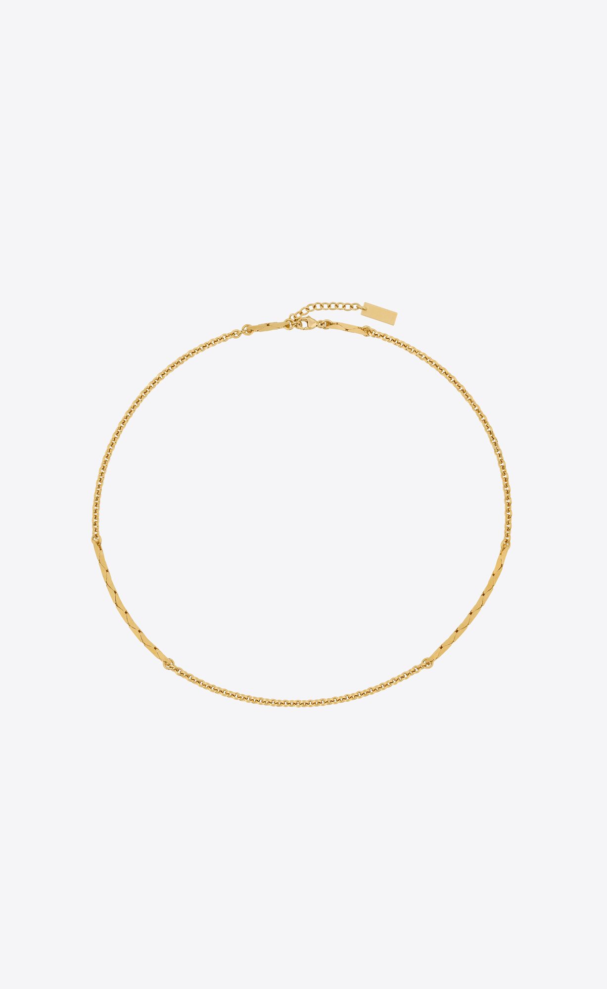 YSL Kurzes Snake And Cable Chain Necklace In Metal Gold | 52849-QDLO