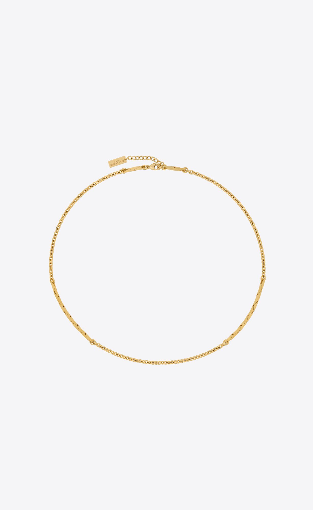 YSL Kurzes Snake And Cable Chain Necklace In Metal Gold | 52849-QDLO