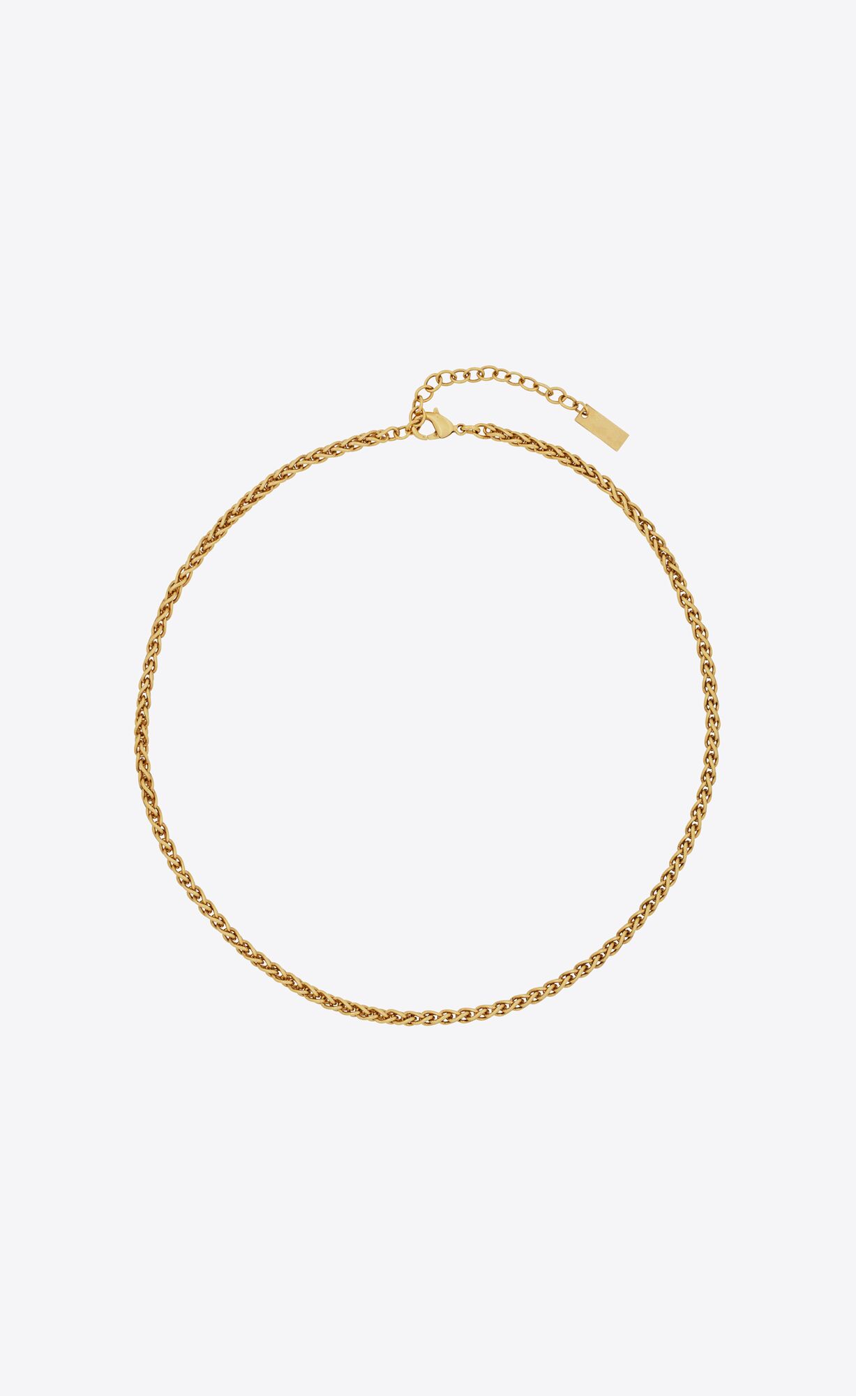 YSL Kurzes Wheat Chain Necklace In Metal Gold | 64235-JZSA