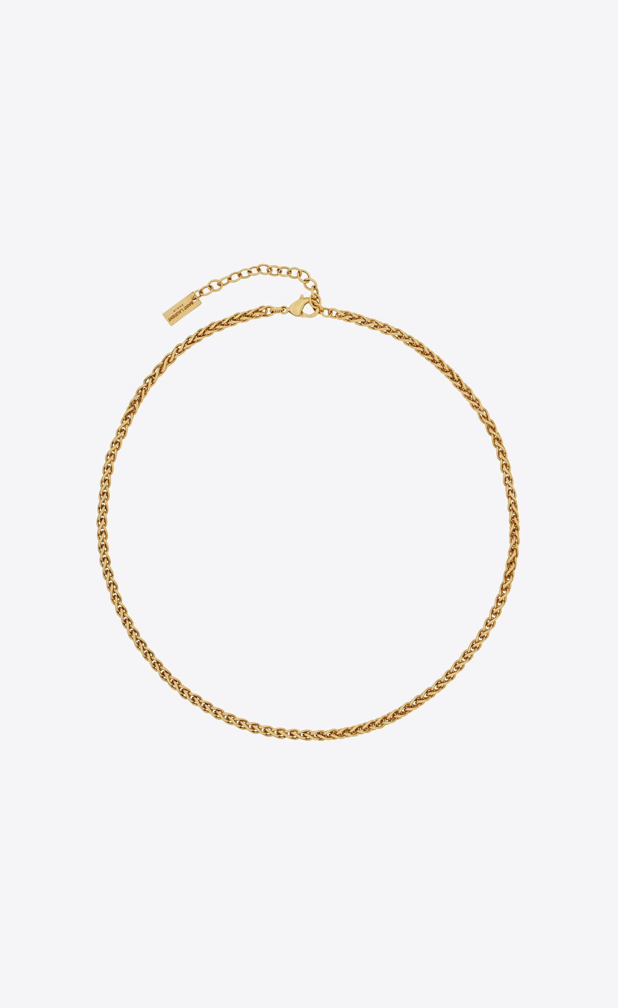 YSL Kurzes Wheat Chain Necklace In Metal Gold | 64235-JZSA