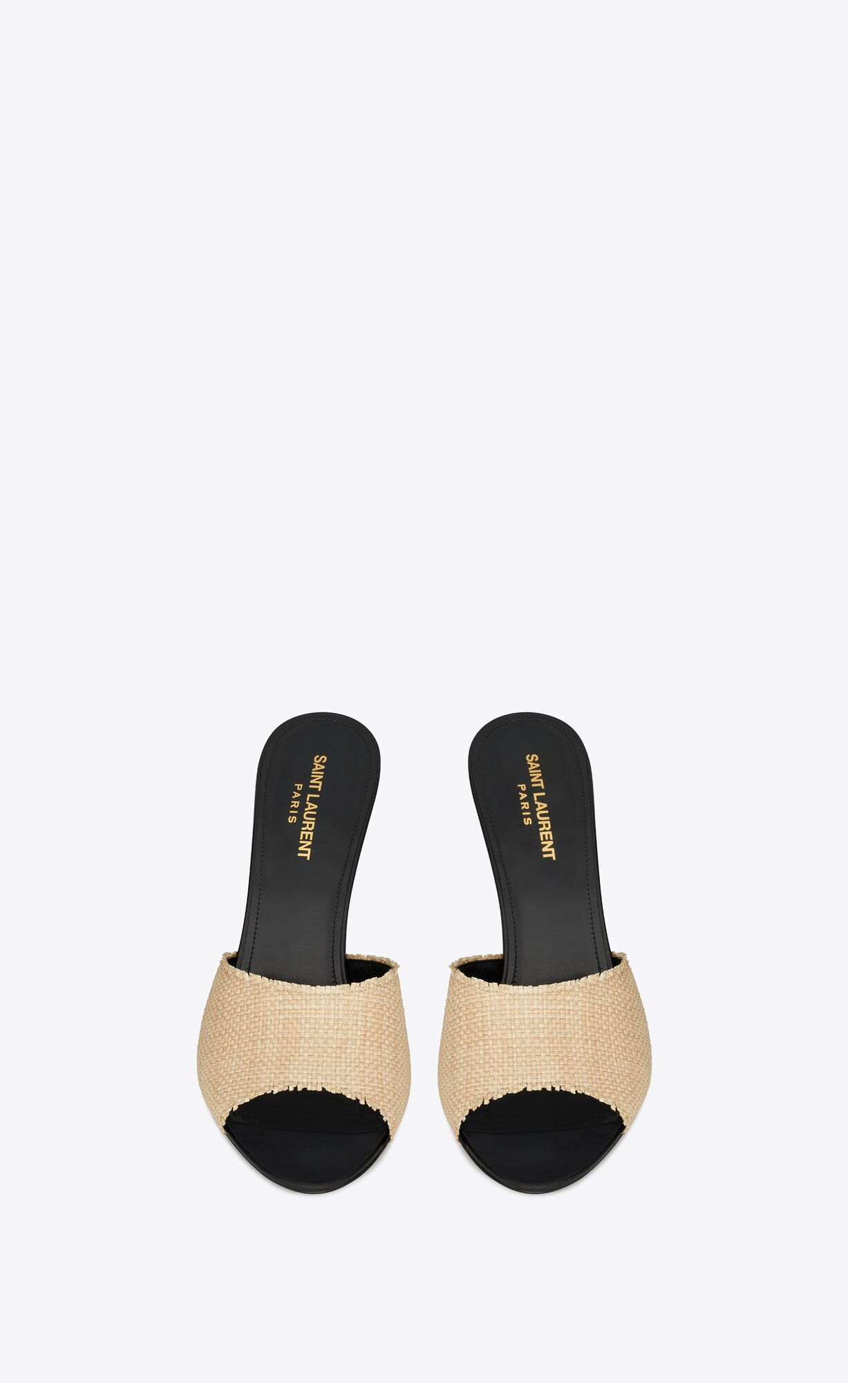 YSL La 16 Mules In Raffia Naturel | 97263-RCYJ