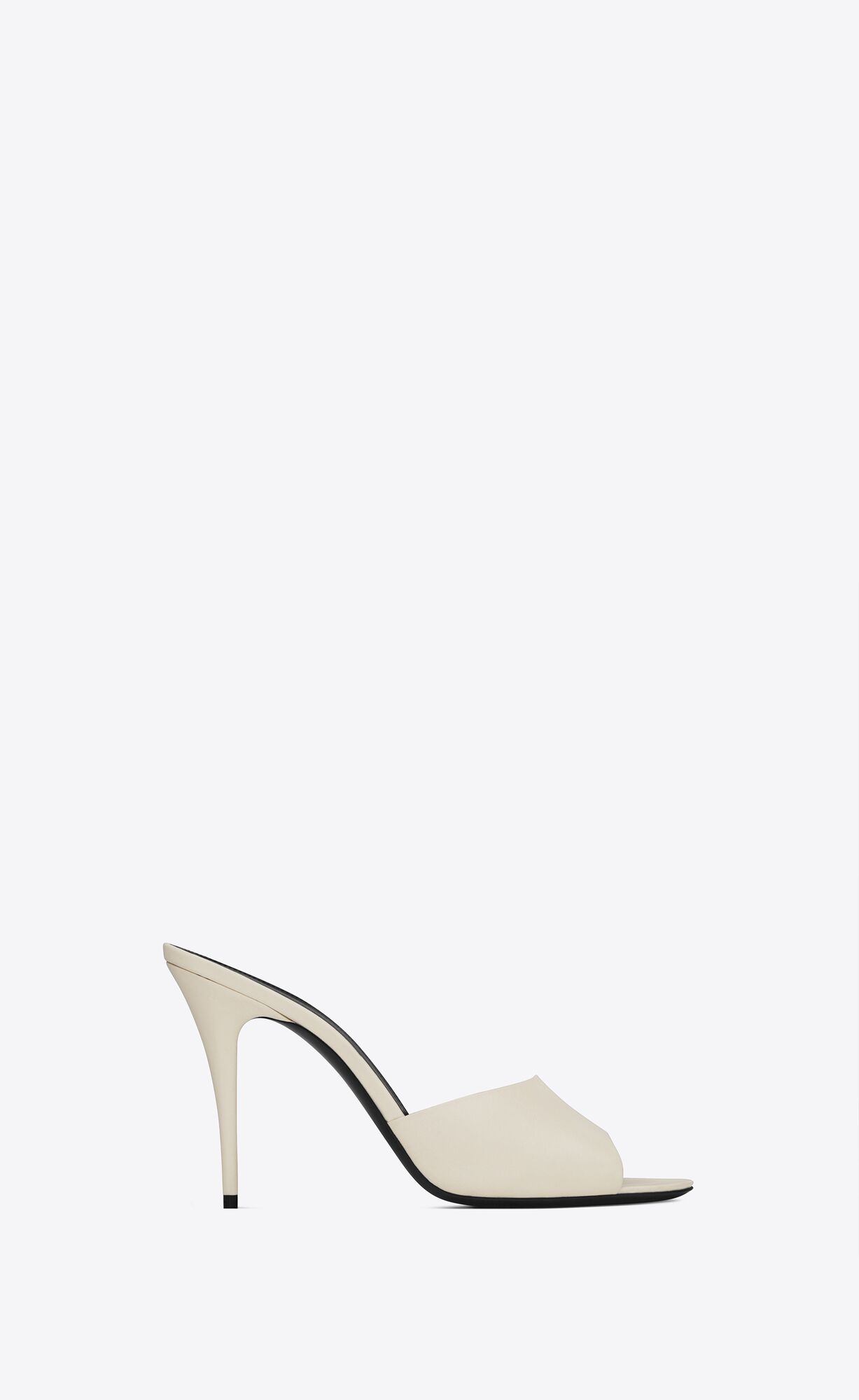 YSL La 16 Mules In Smooth Leder Pearl | 02961-TEZD