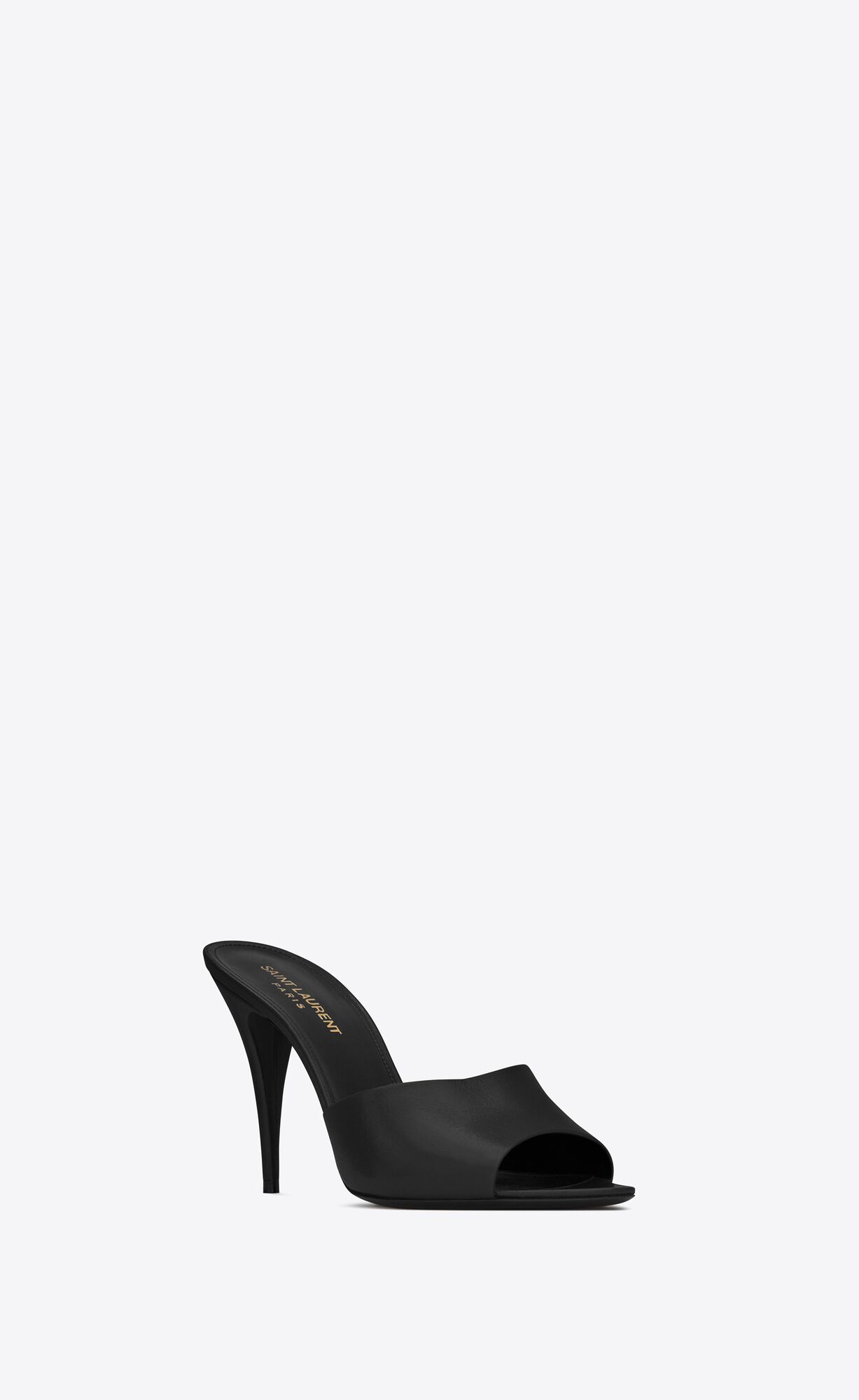 YSL La 16 Mules In Smooth Leder Schwarz | 75369-UFVH