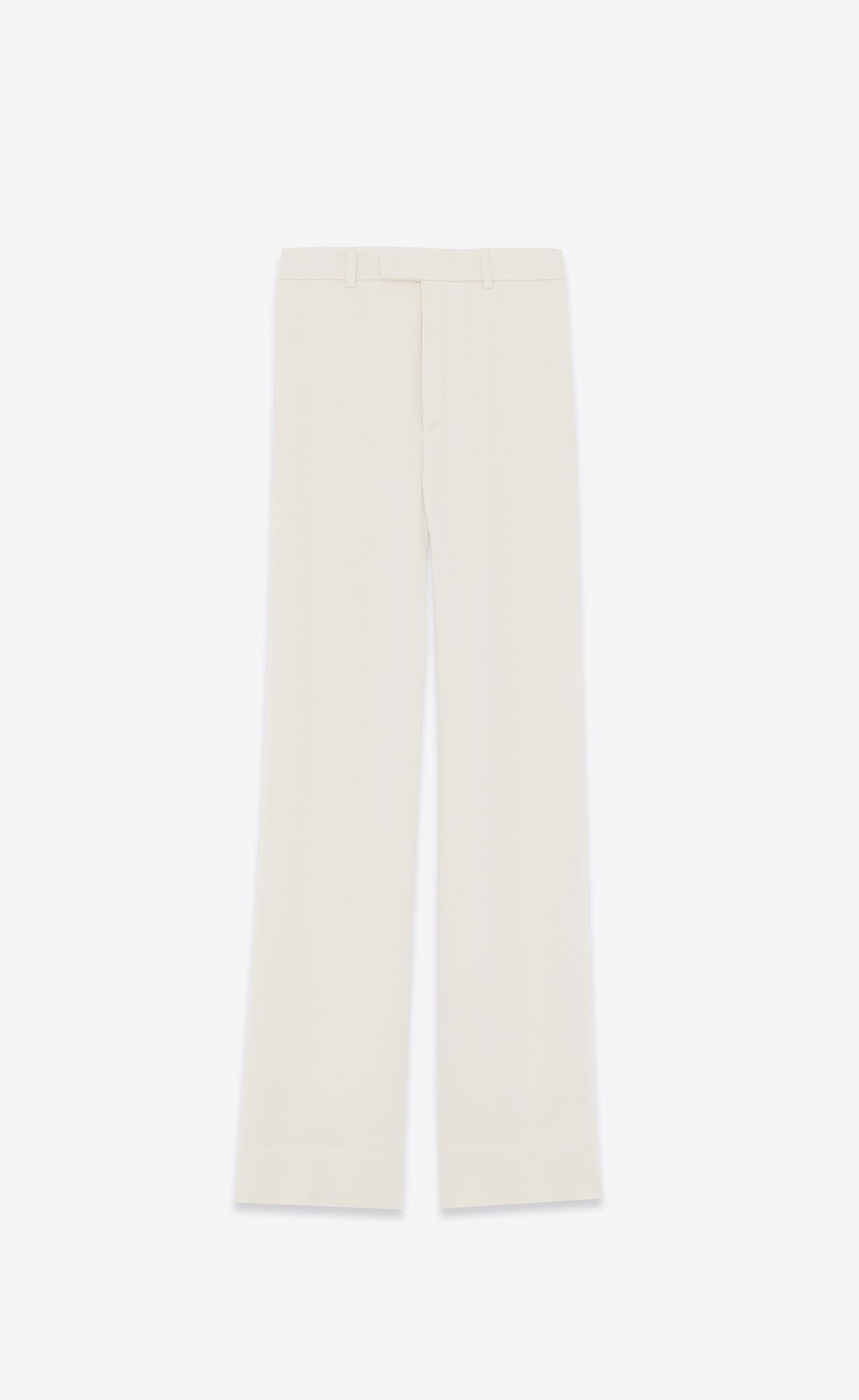 YSL Large Pants In Crepe Satin Craie | 15384-DSFV