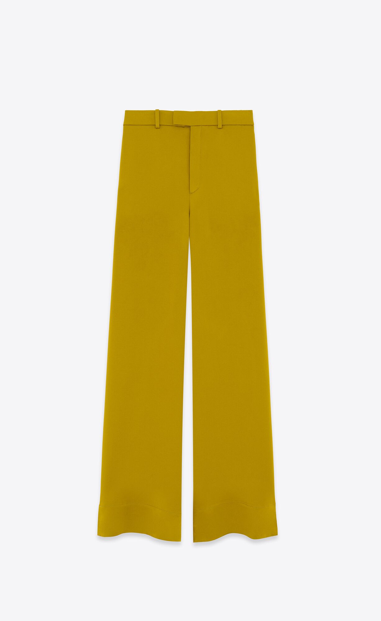 YSL Large Pants In Crepe Satin Vert Mousse | 09137-LCIB