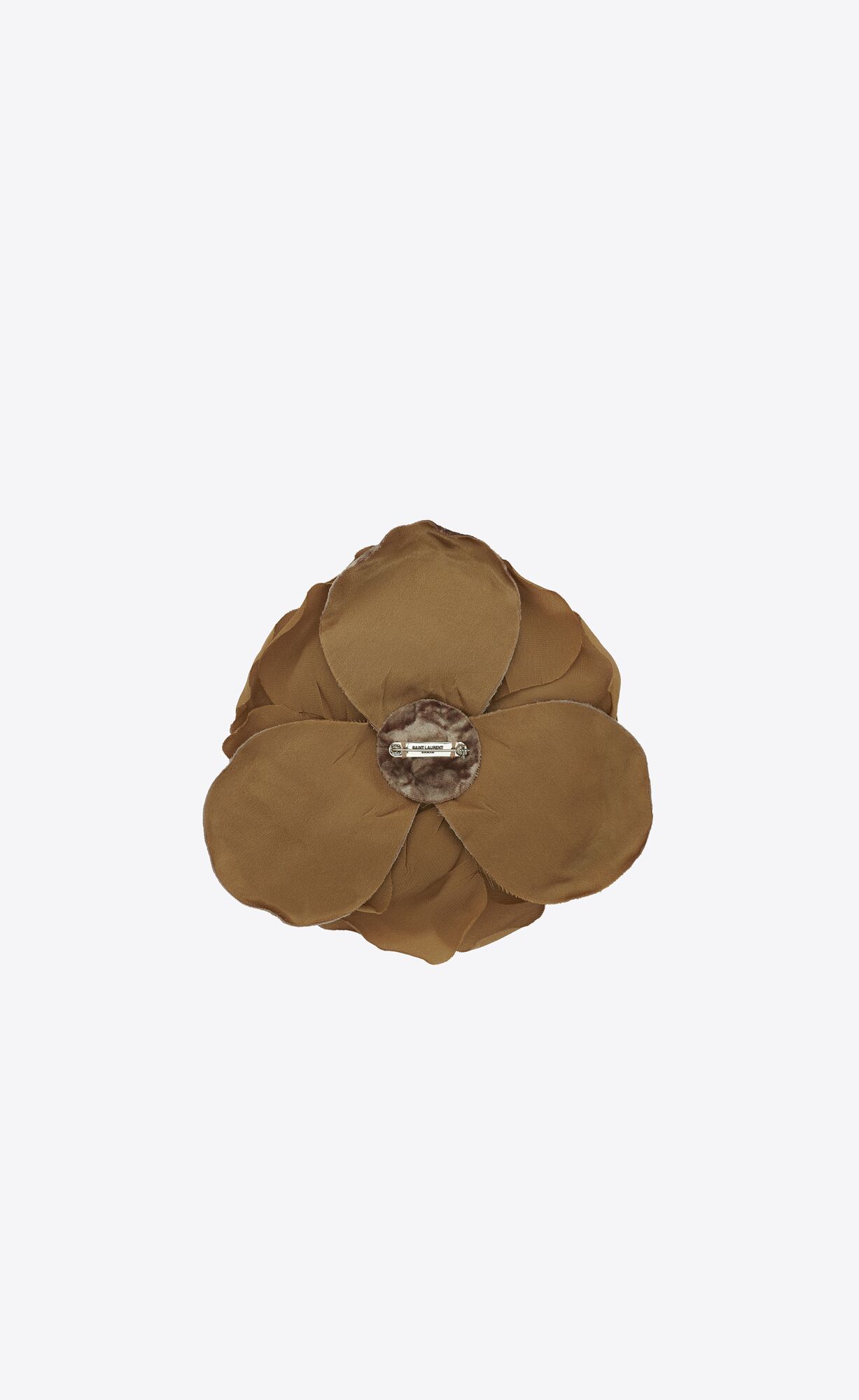 YSL Large Wild Rose Brooch In Silk And Velvet Beige | 10823-GUSI