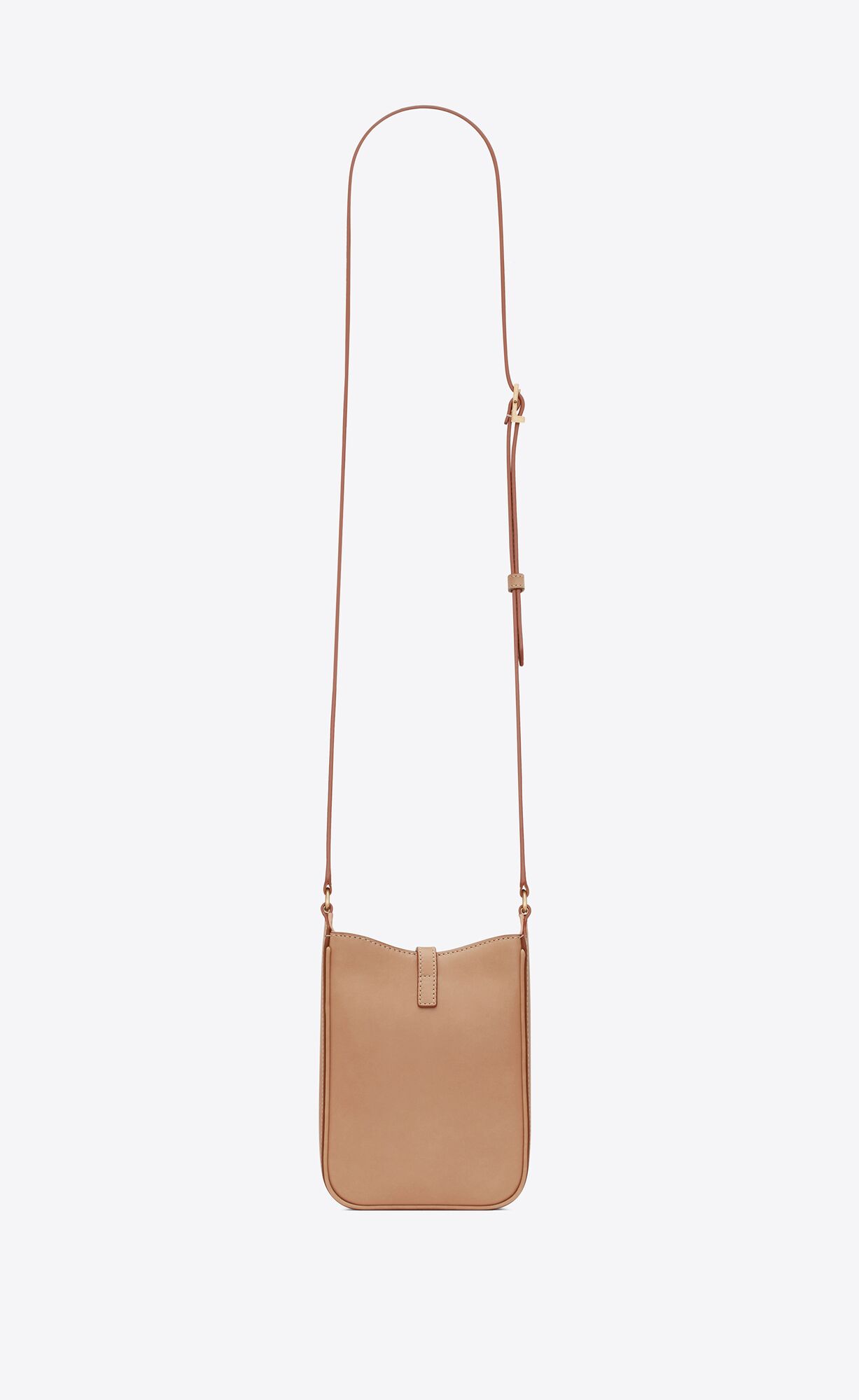 YSL Le 5 À 7 Mini Vertical Bag In Vegetable-tanned Leder Braun Gold | 63250-ACSU