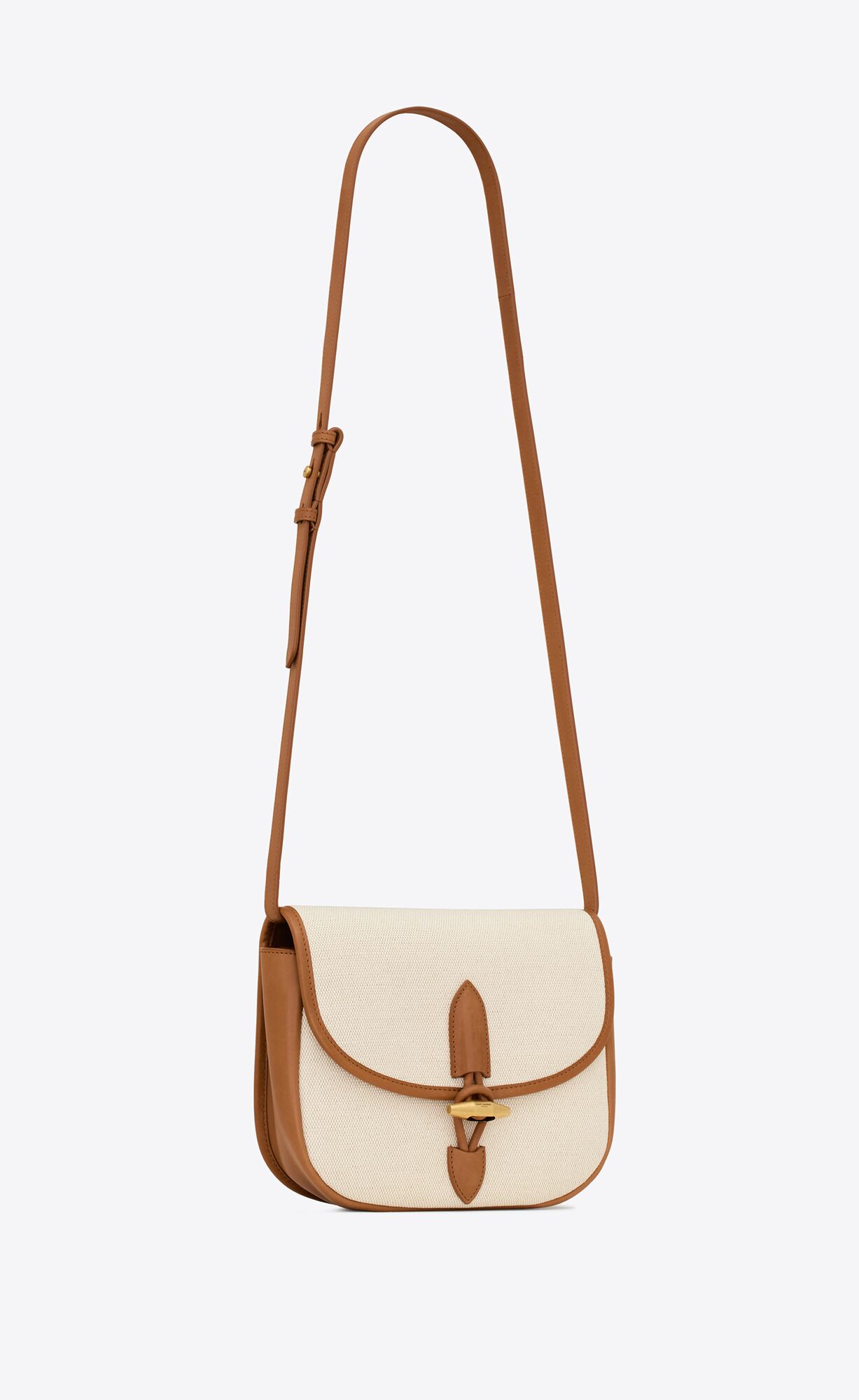 YSL Le Caban Satchel In Canvas And Vegetable-tanned Leder Dunkelrot | 23084-VBCX