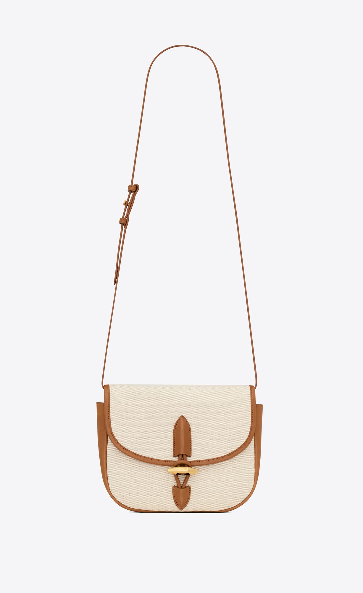 YSL Le Caban Satchel In Canvas And Vegetable-tanned Leder Dunkelrot | 23084-VBCX