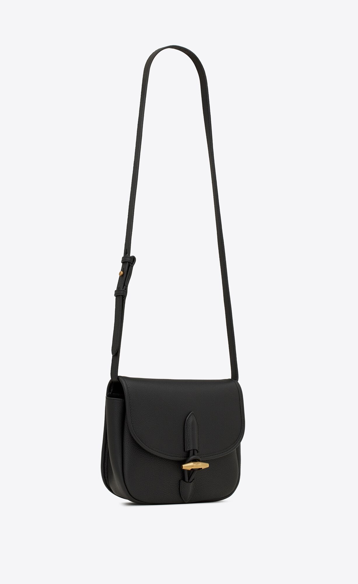 YSL Le Caban Satchel In Grained Leder Schwarz | 81362-CBMA