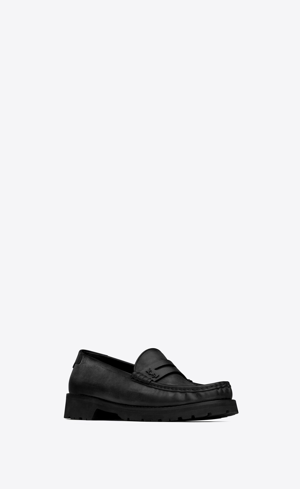 YSL Le Loafer Chunky Penny Slippers In Smooth Leder Noir | 61857-LVCM