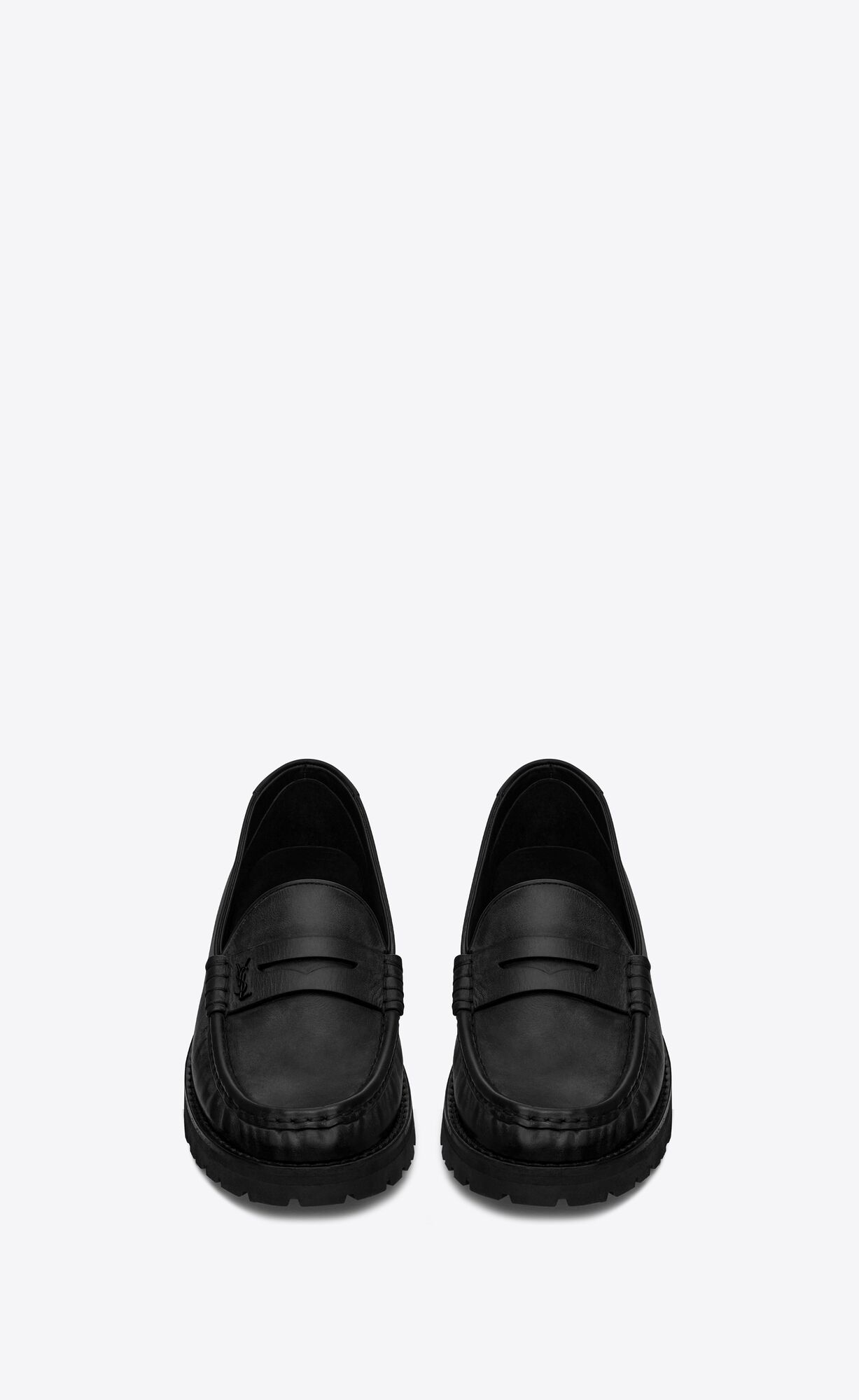 YSL Le Loafer Chunky Penny Slippers In Smooth Leder Noir | 61857-LVCM