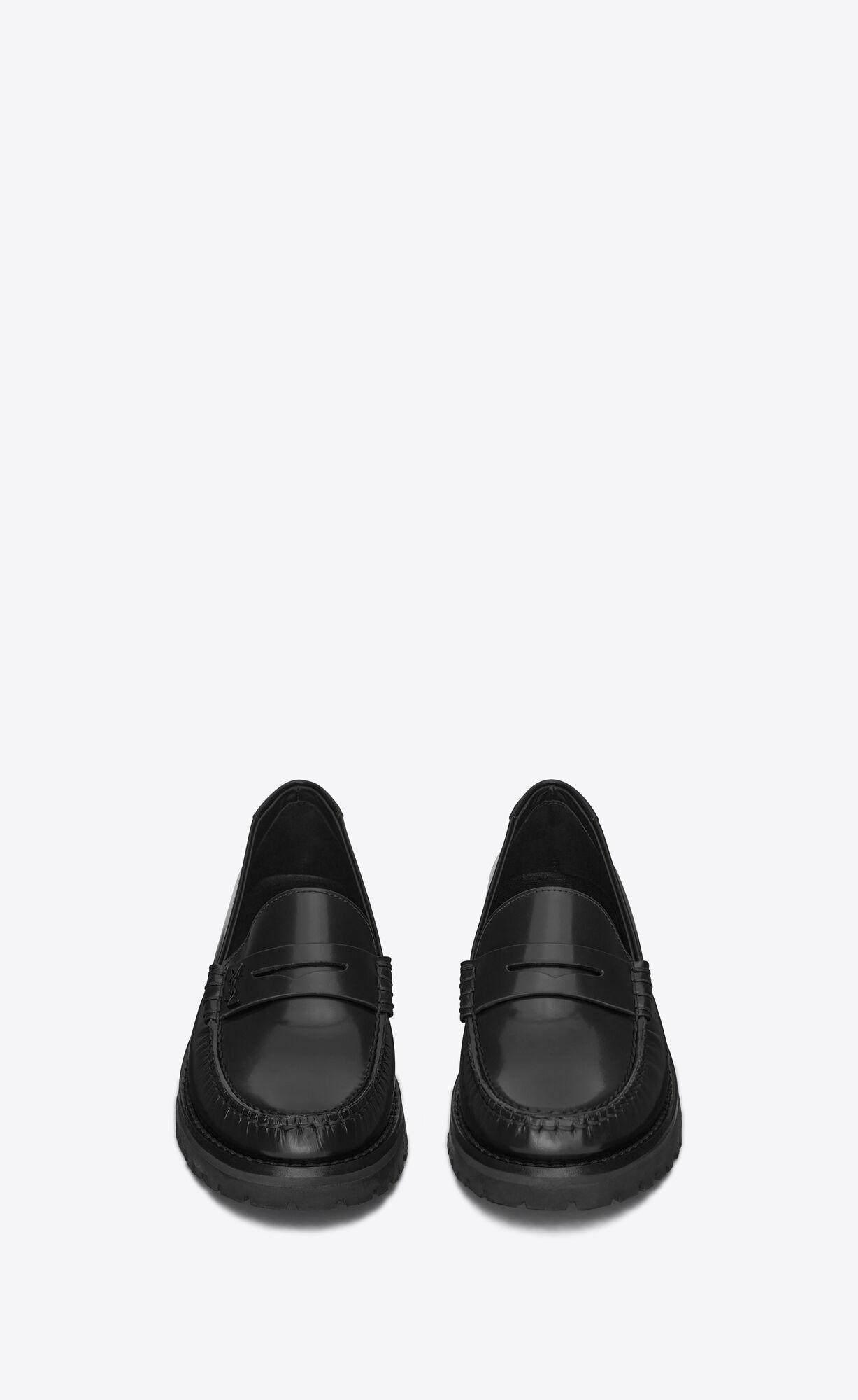 YSL Le Loafer Chunky Penny Slippers In Smooth Leder Schwarz | 82560-AXRB