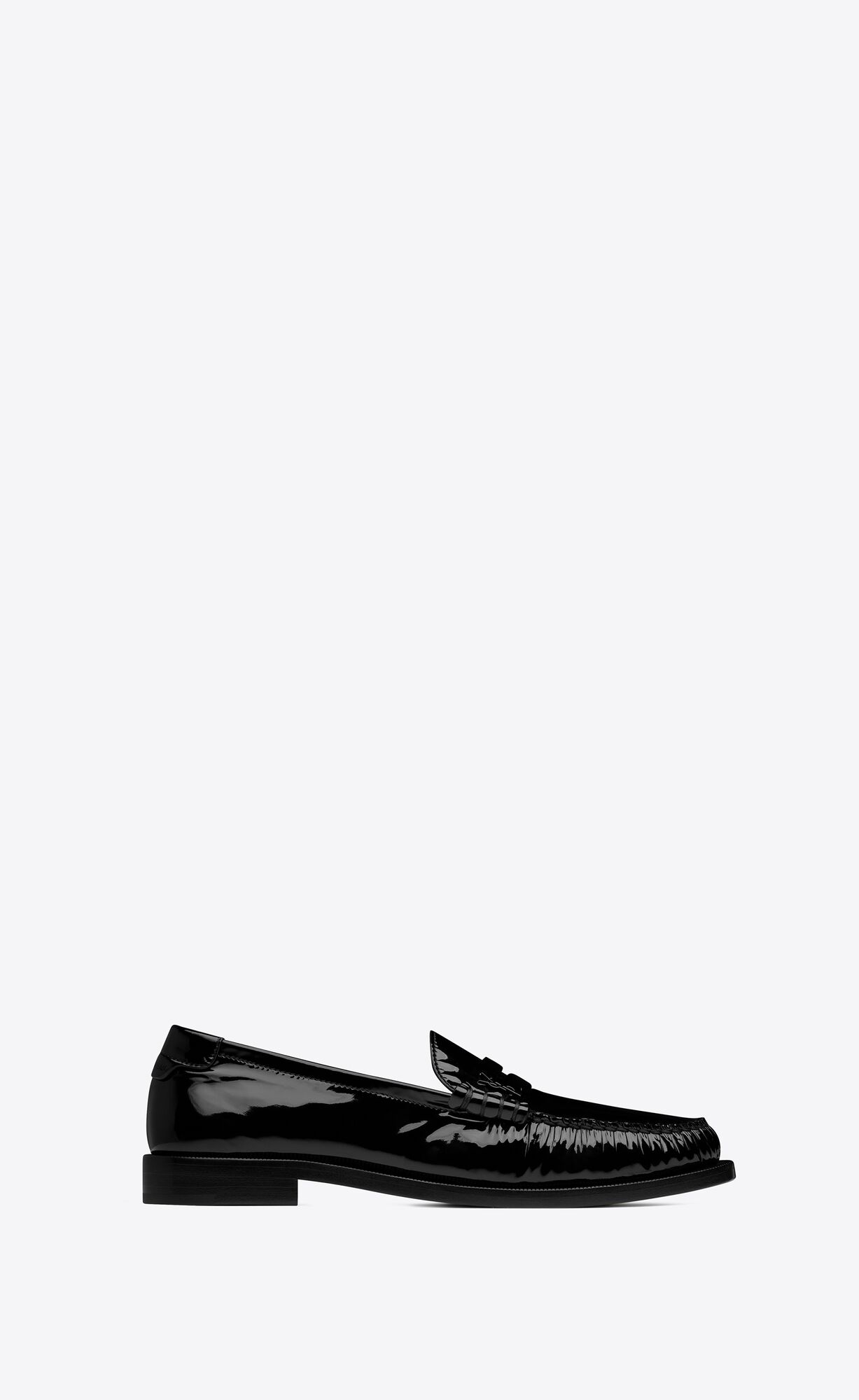 YSL Le Loafer Penny Slippers In Lack Leder Schwarz | 45237-HARO