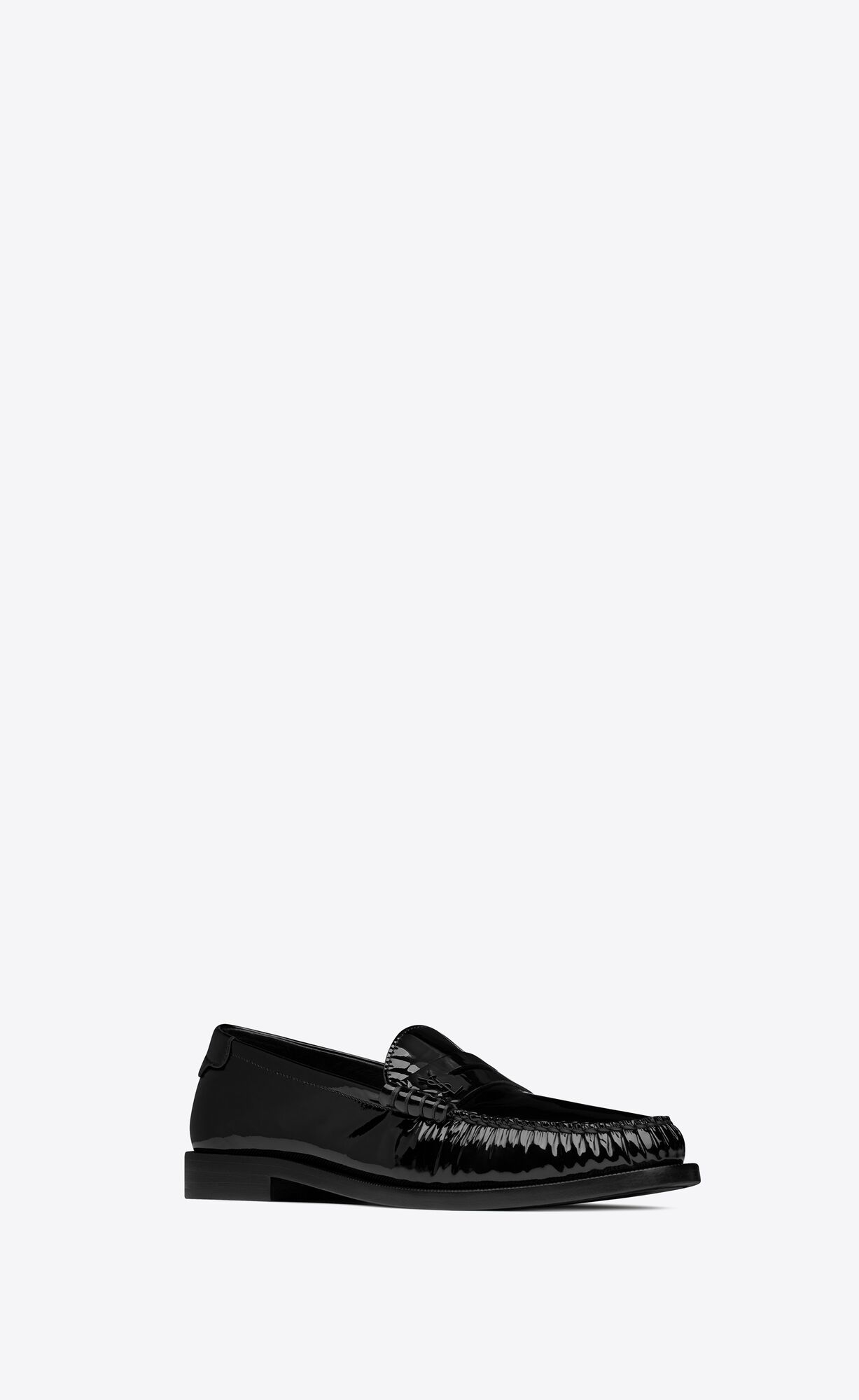 YSL Le Loafer Penny Slippers In Lack Leder Schwarz | 45237-HARO