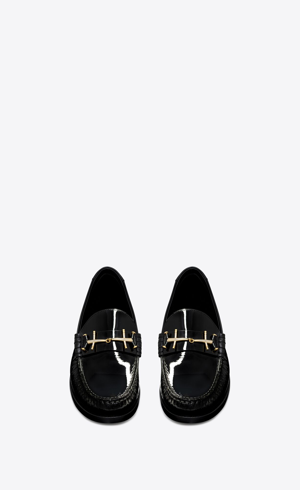 YSL Le Loafer Penny Slippers In Lack Leder Schwarz | 59076-XWFL