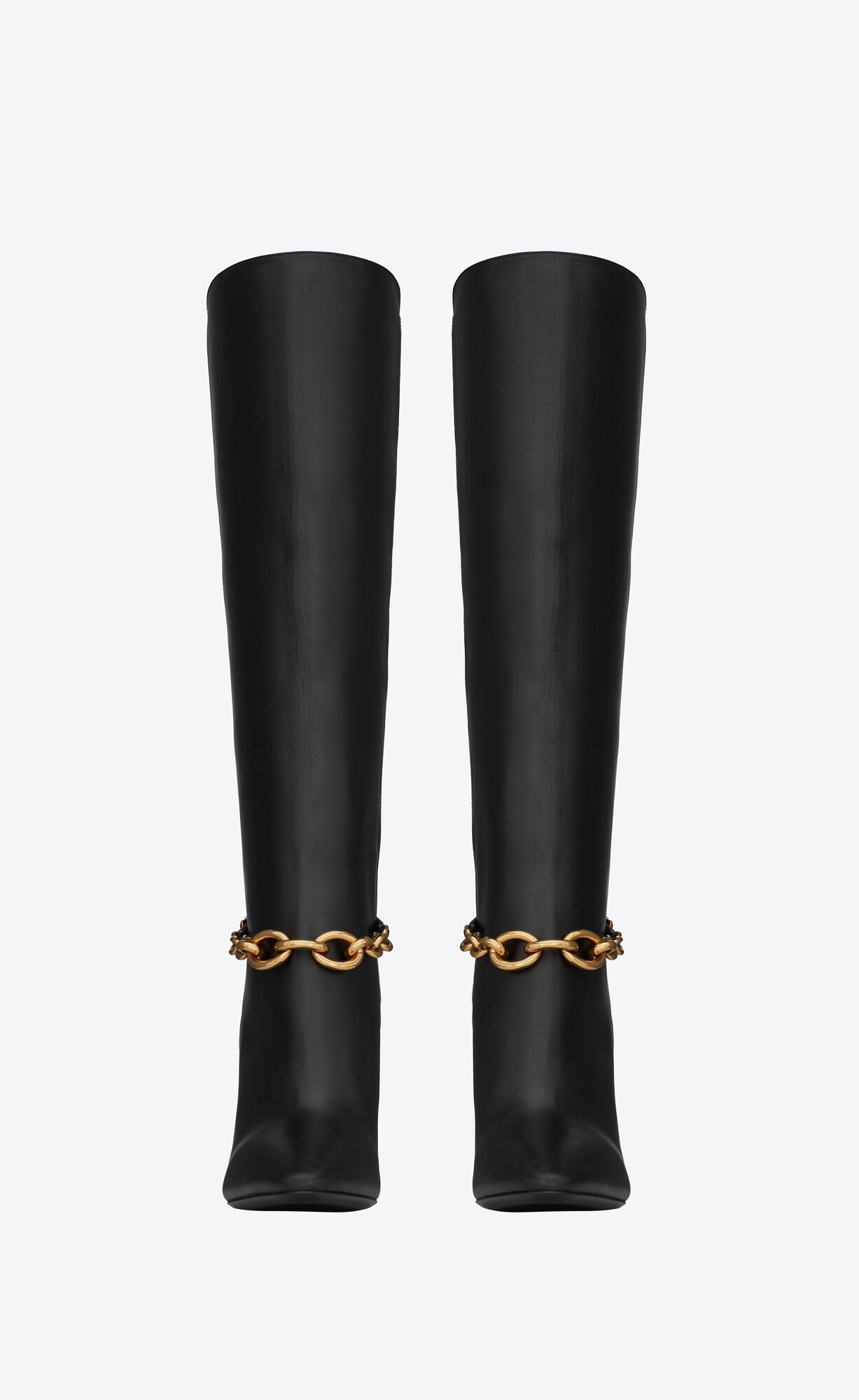 YSL Le Maillon Boots In Smooth Leder Schwarz | 32075-HZXS