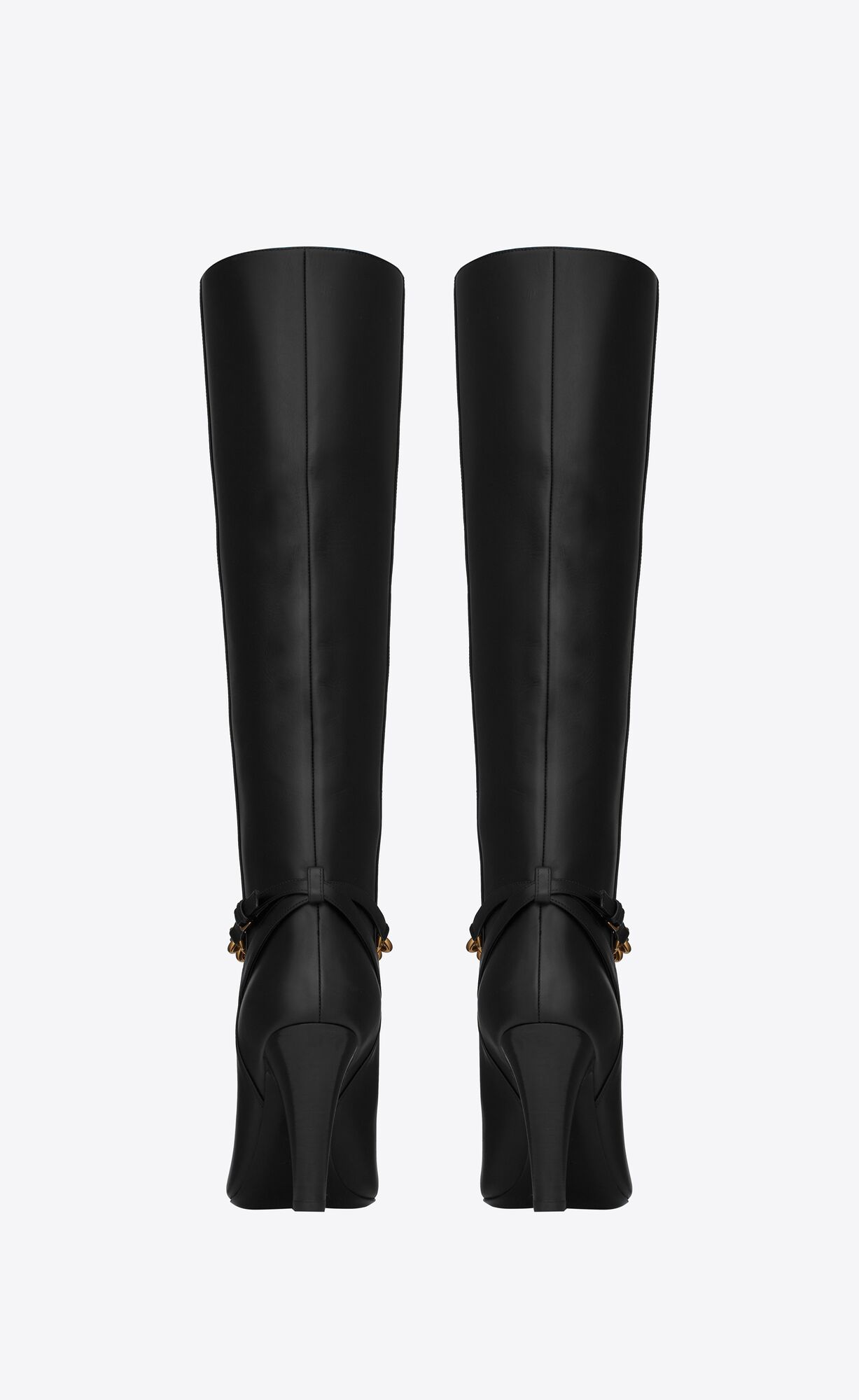 YSL Le Maillon Boots In Smooth Leder Schwarz | 32075-HZXS