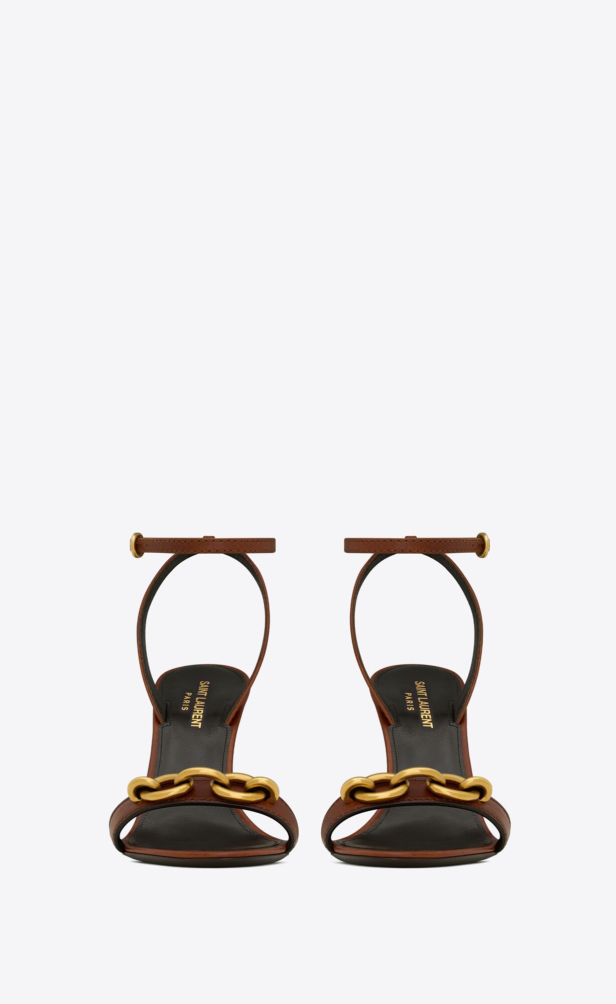 YSL Le Maillon Sandals In Smooth Leder Caramel | 37618-YFWP