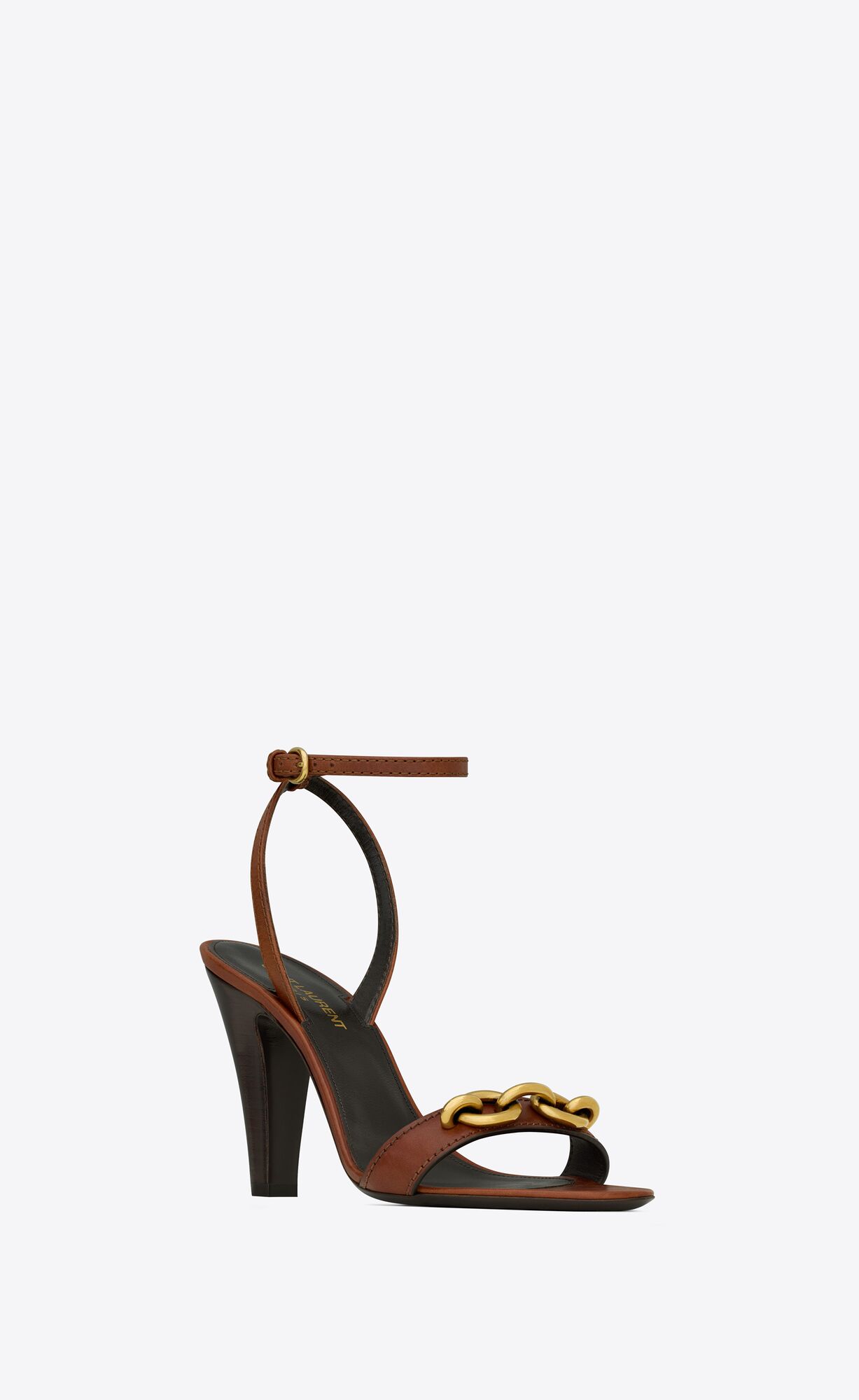 YSL Le Maillon Sandals In Smooth Leder Caramel | 37618-YFWP