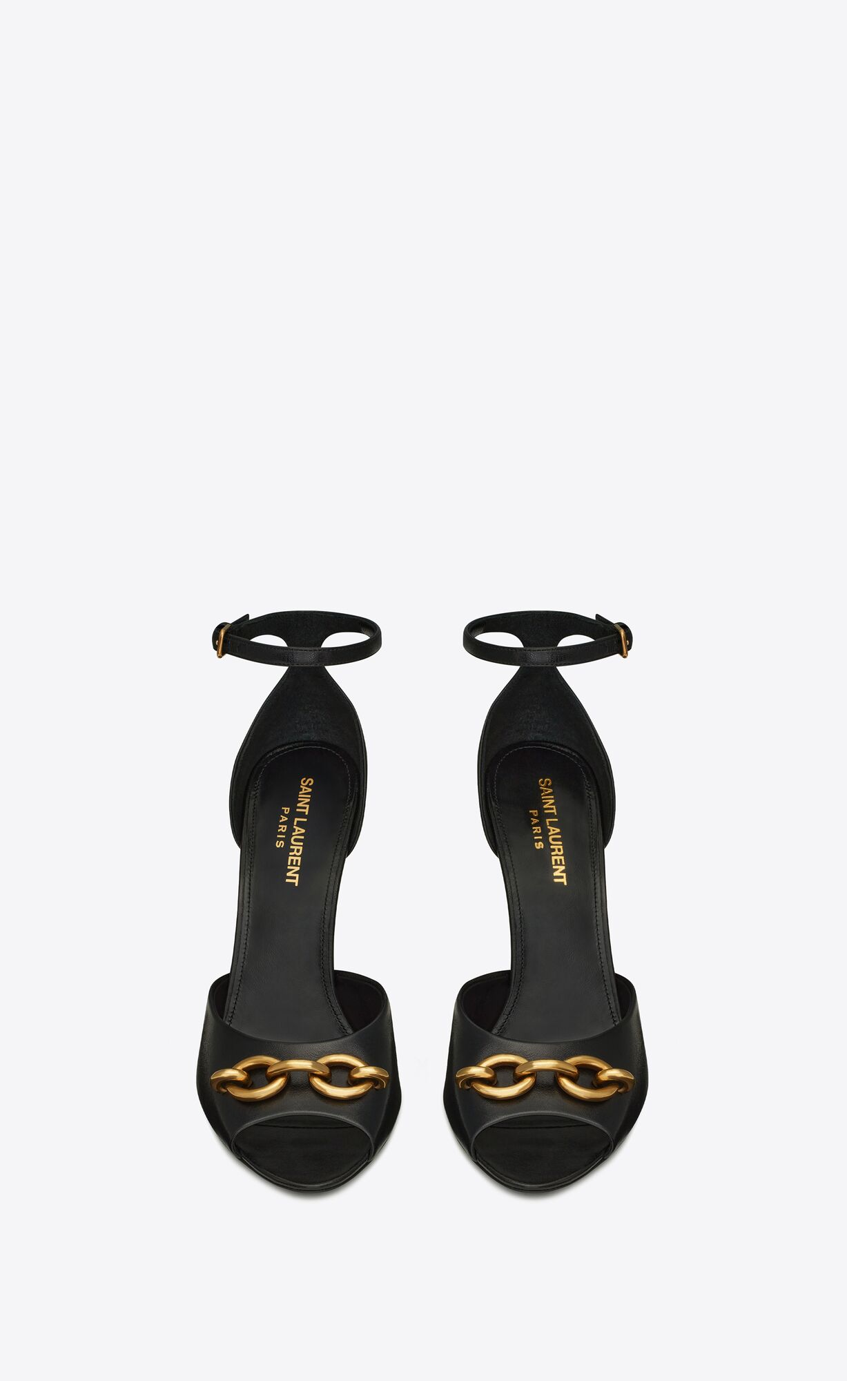 YSL Le Maillon Sandals In Smooth Leder Noir | 38594-KLWM