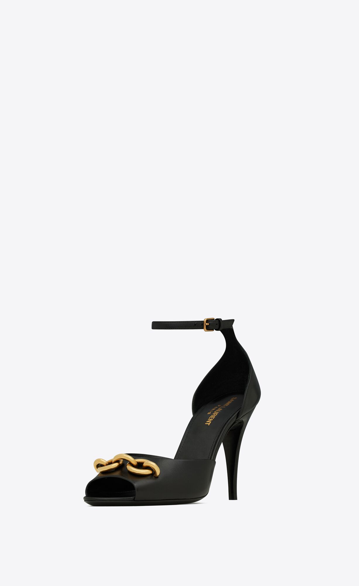 YSL Le Maillon Sandals In Smooth Leder Noir | 38594-KLWM