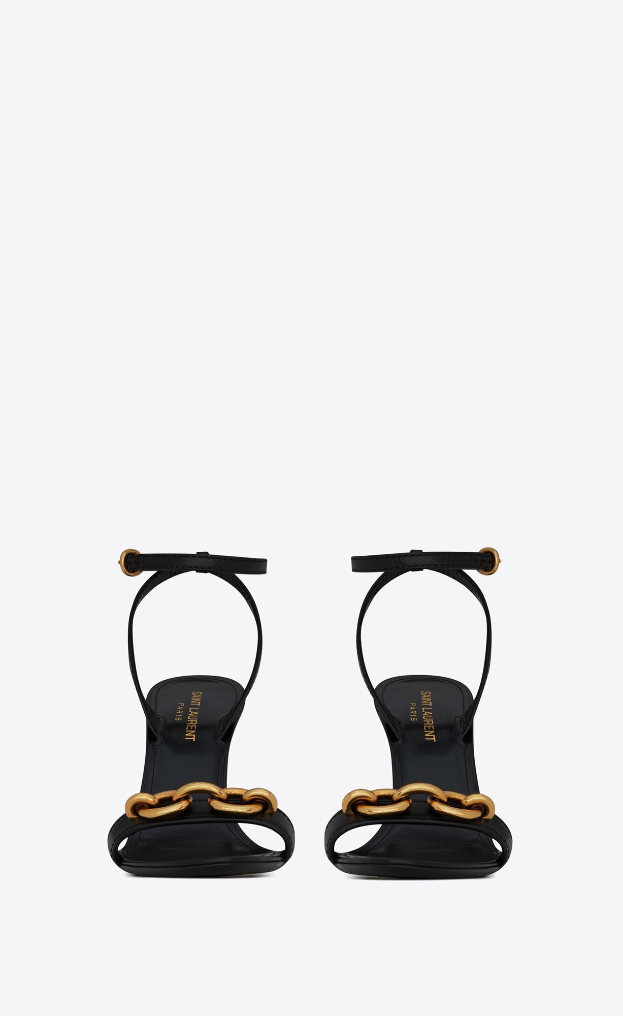 YSL Le Maillon Sandals In Smooth Leder Schwarz | 62530-TNXL