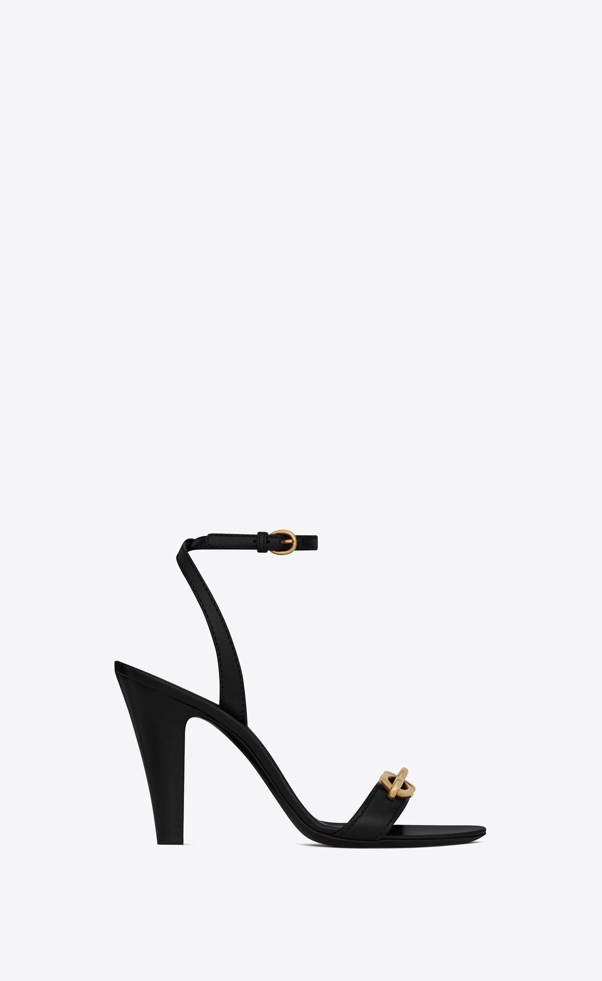 YSL Le Maillon Sandals In Smooth Leder Schwarz | 62530-TNXL