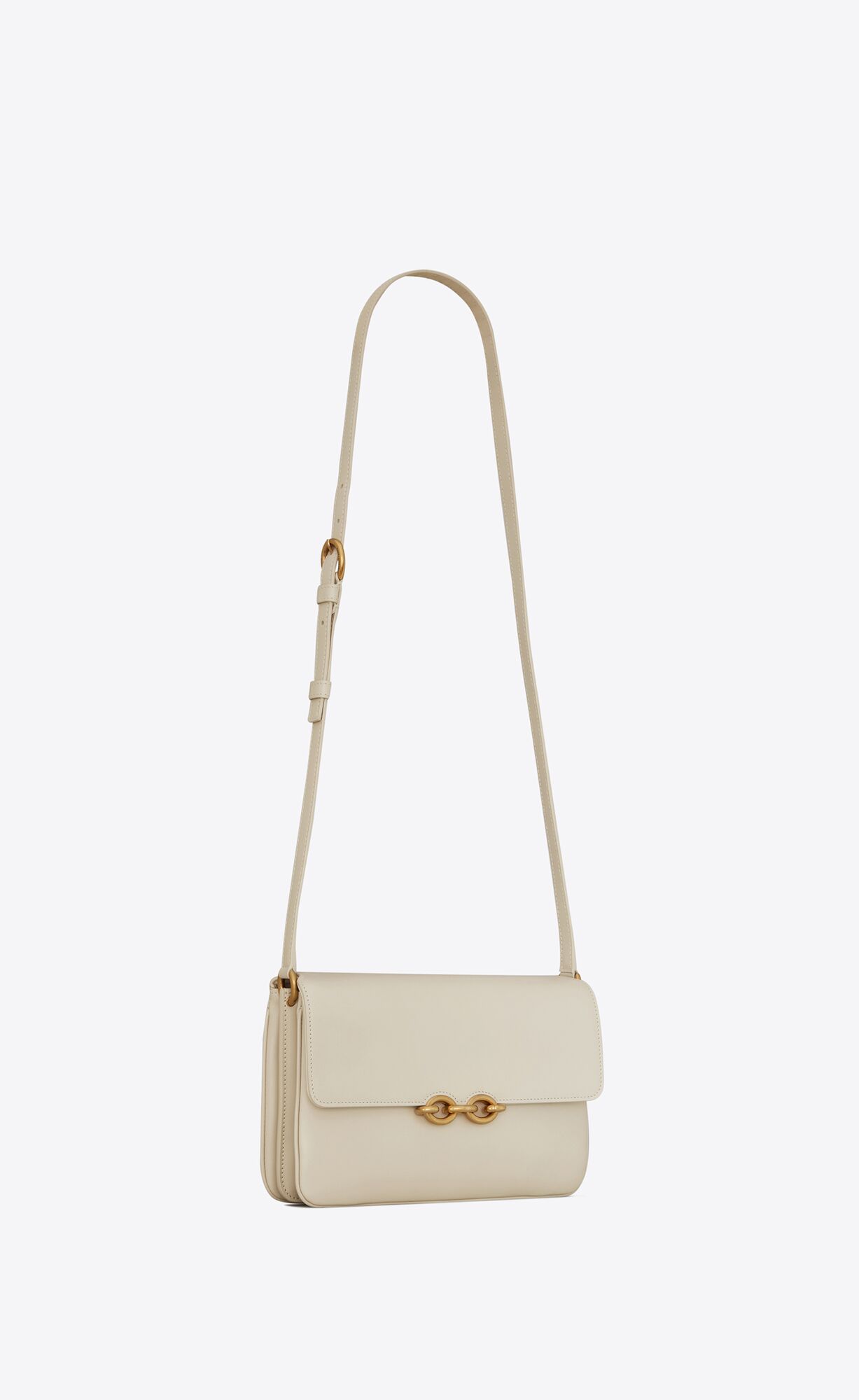 YSL Le Maillon Satchel In Smooth Leder Blanc Vintage | 84763-RYHI