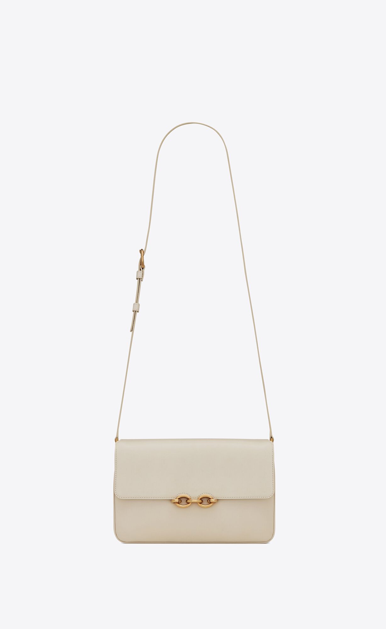 YSL Le Maillon Satchel In Smooth Leder Blanc Vintage | 84763-RYHI