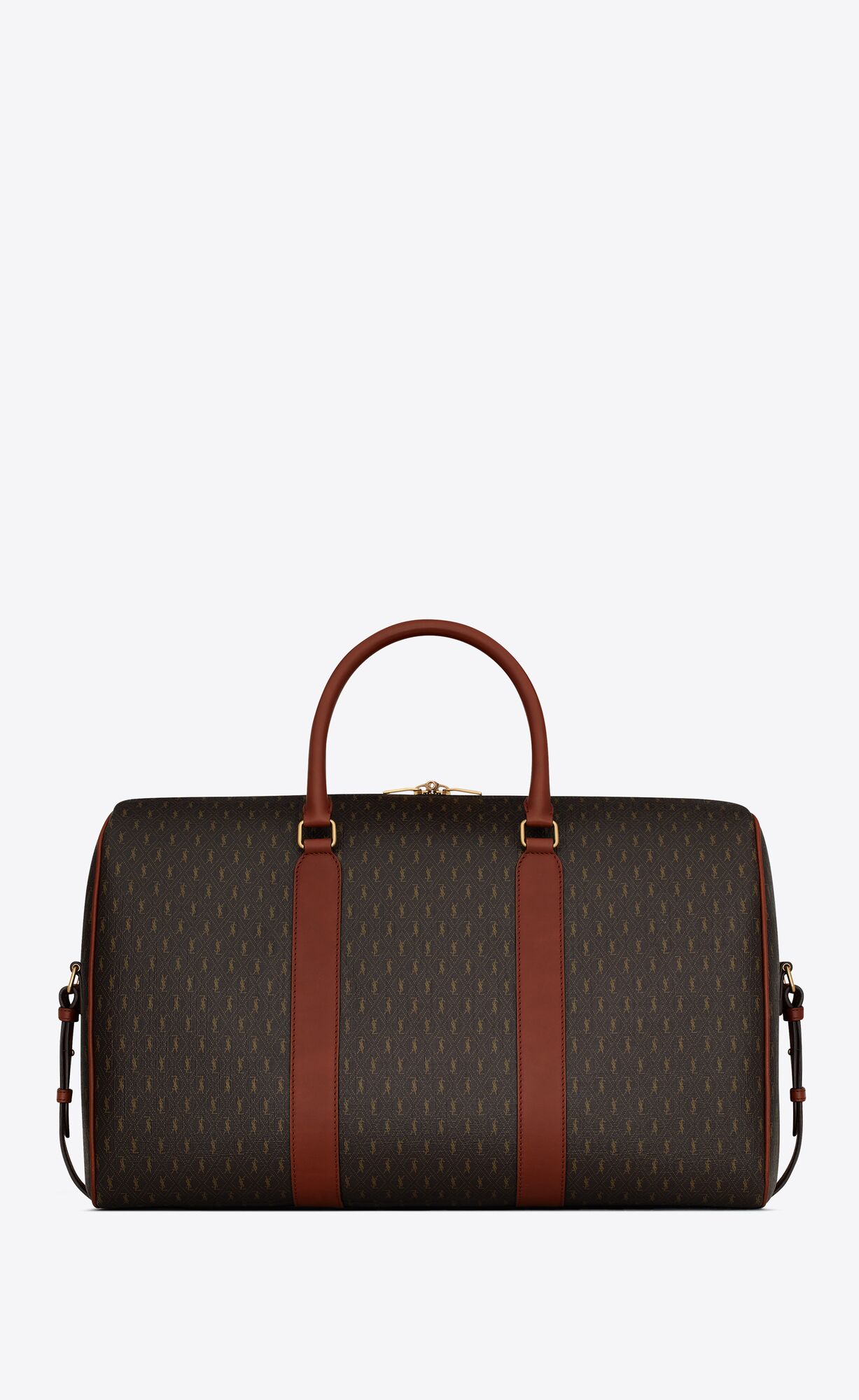 YSL Le Monogramme 48h Duffle In Cassandre Canvas And Vegetable Tanned Leder Marron Kaki Et Brun Argile | 30159-CKBN