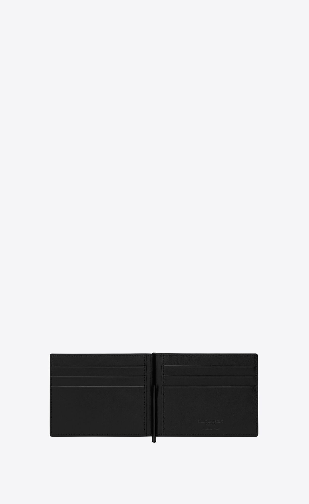 YSL Le Monogramme Bill Clip Wallet In Embossed Smooth Leder Schwarz | 20543-PGUD