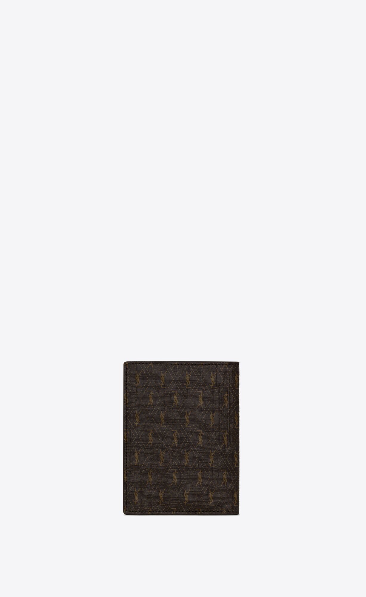 YSL Le Monogramme Credit Card Wallet In Cassandre Canvas And Smooth Leder Braun | 58726-SGPI