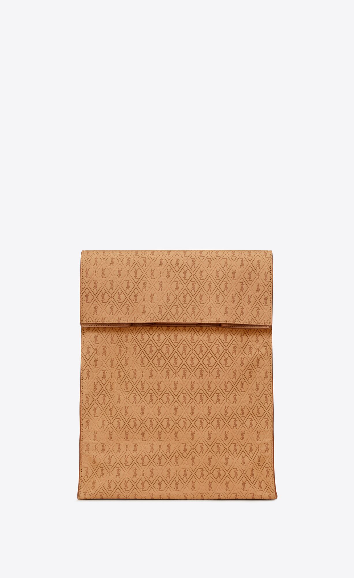 YSL Le Monogramme Deli Paper Bag In Embossed Vegetable-tanned Leder Braun Gold | 51643-DFBK