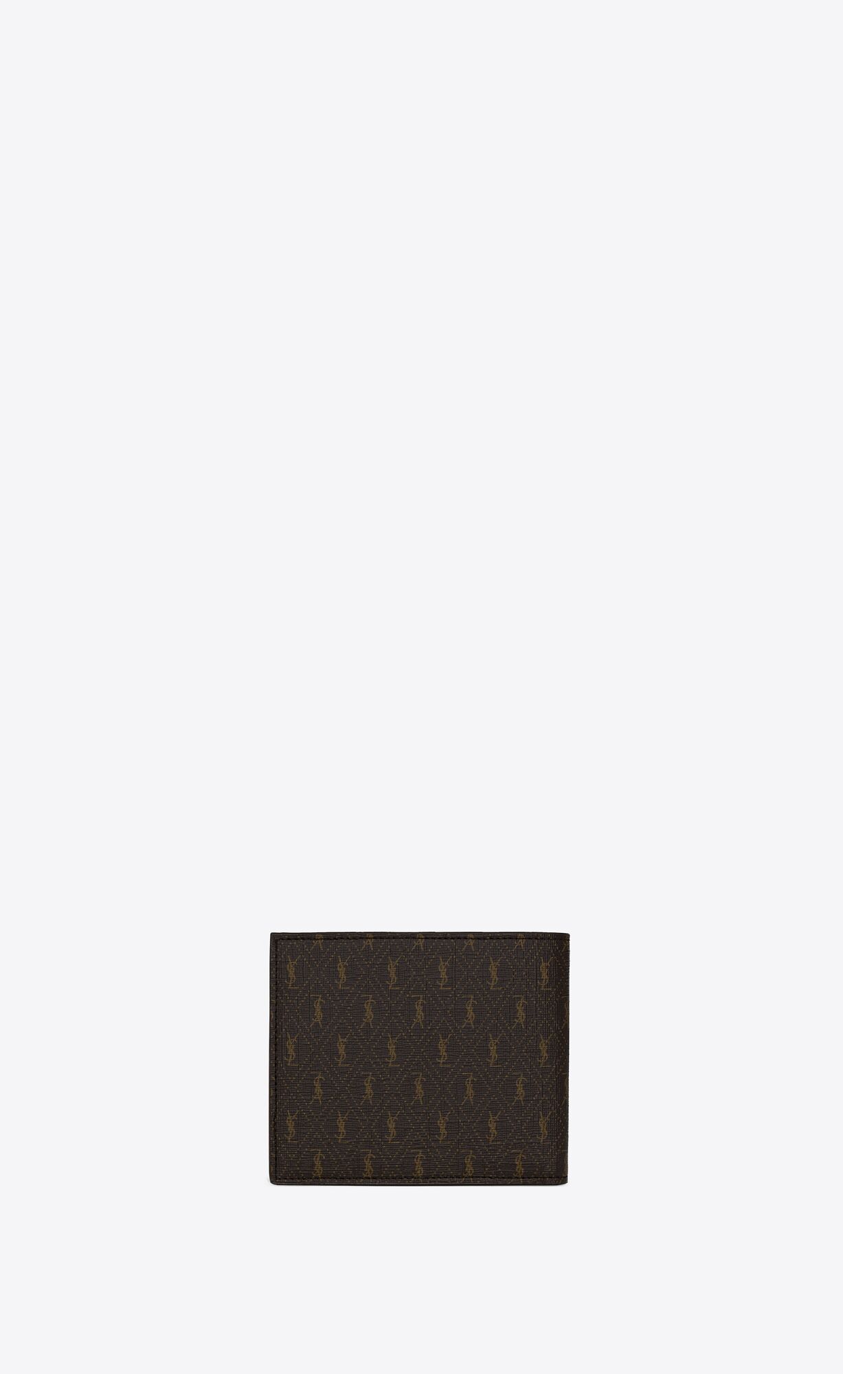 YSL Le Monogramme East/West Wallet In Cassandre Canvas And Smooth Leder Braun | 73582-MDYJ