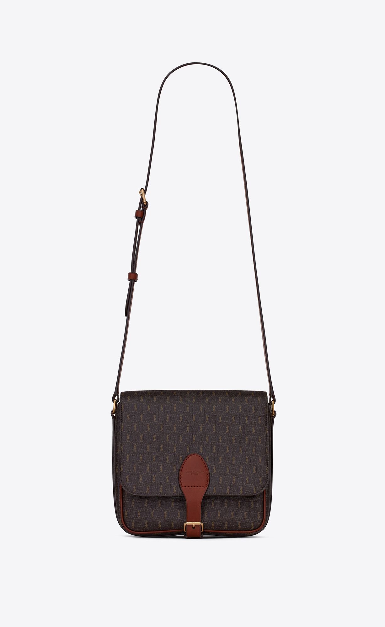 YSL Le Monogramme Medium Satchel In Cassandre Canvas And Smooth Leder Braun | 54062-HDSZ