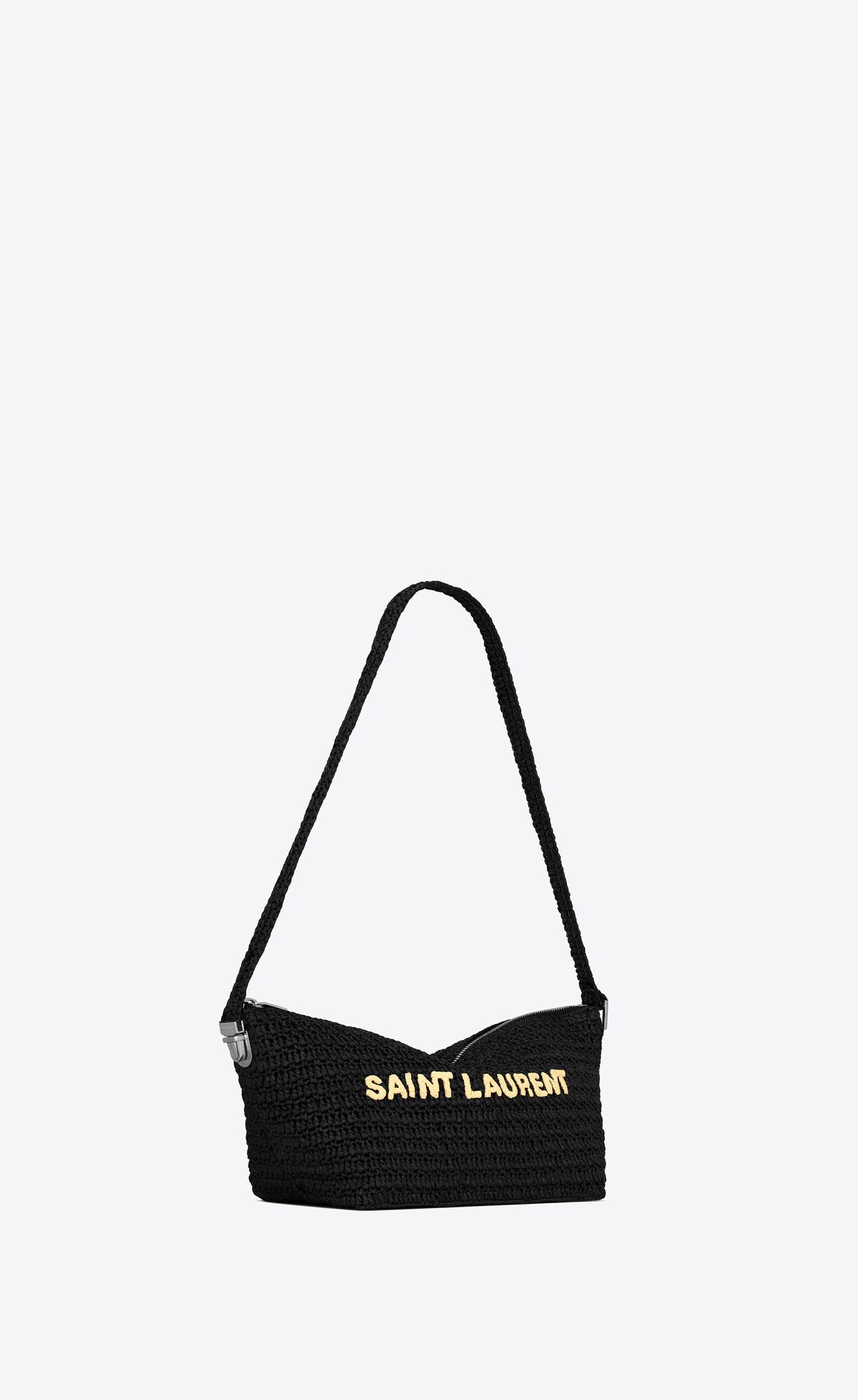 YSL Le Rafia Crossbody Bag Schwarz Beige | 32760-BEUW