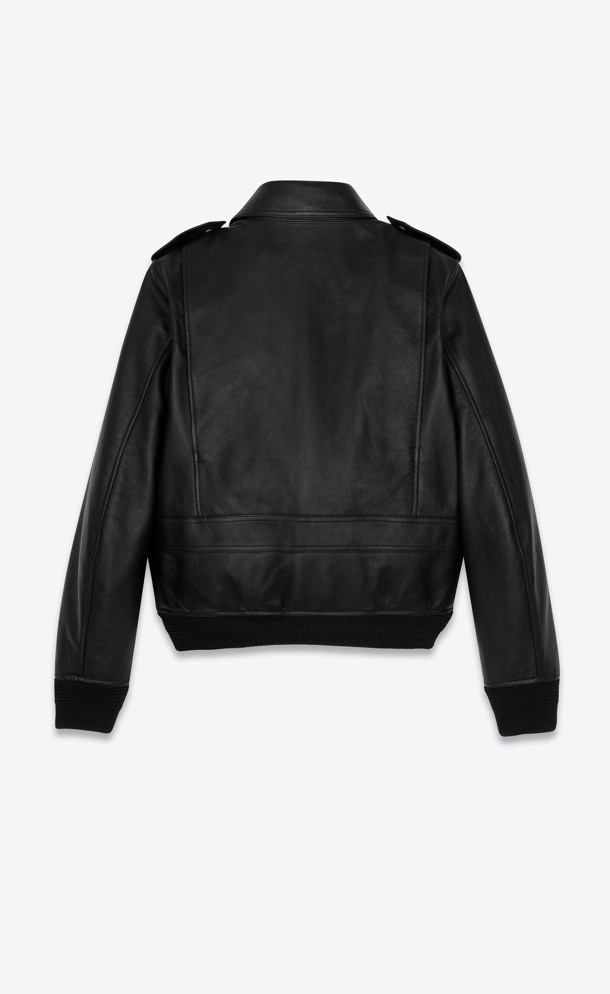 YSL Leder And Shearling Bomber Schwarz | 68405-XRYD