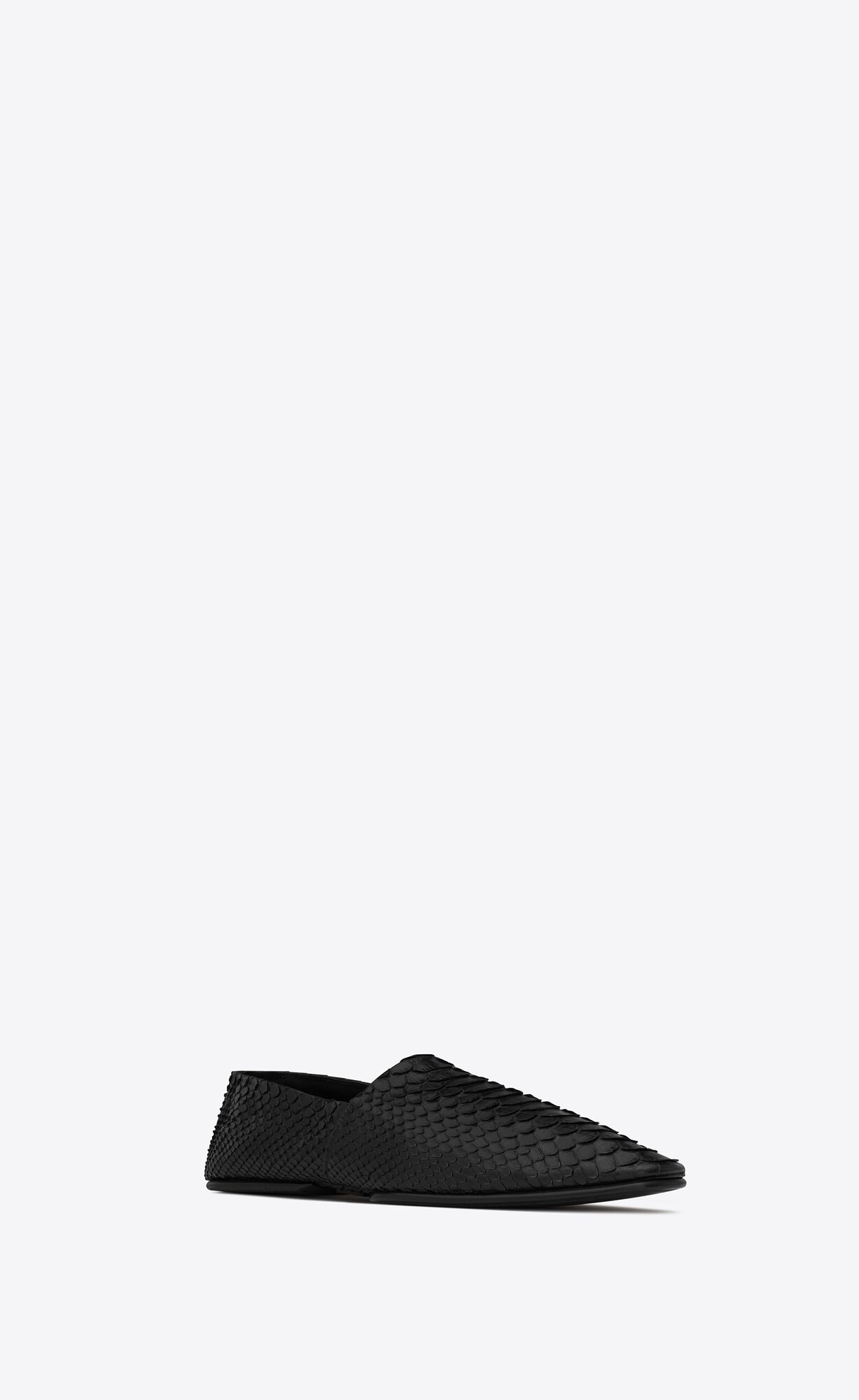 YSL Leon Slippers In Python Schwarz | 85674-IRAG