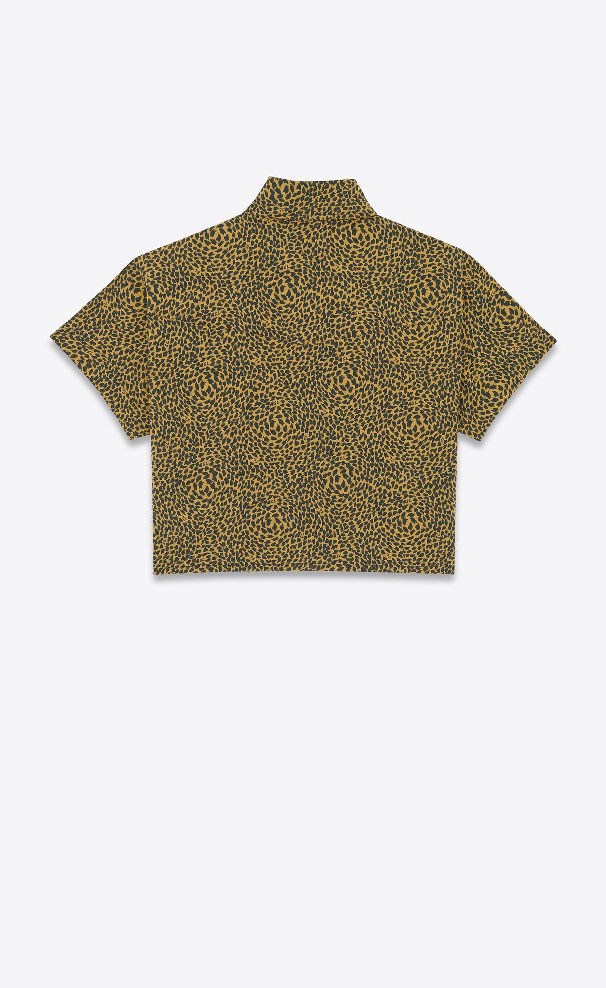 YSL Leopard-print Cropped Shirt Leopard | 41752-DHXP