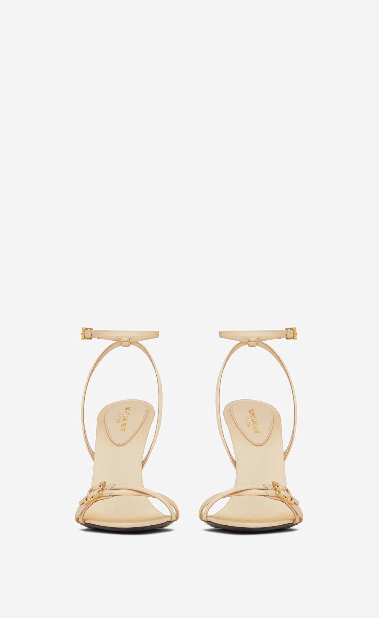 YSL Lila Sandals In Crepe Satin Beige | 76013-MJUG