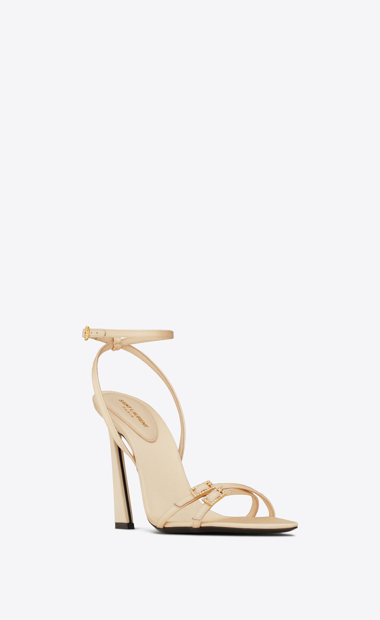 YSL Lila Sandals In Crepe Satin Beige | 76013-MJUG