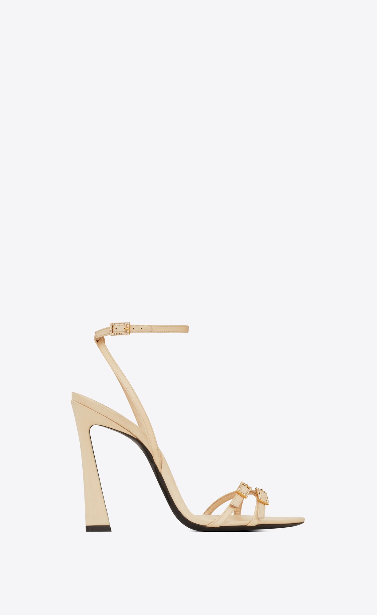 YSL Lila Sandals In Crepe Satin Beige | 76013-MJUG