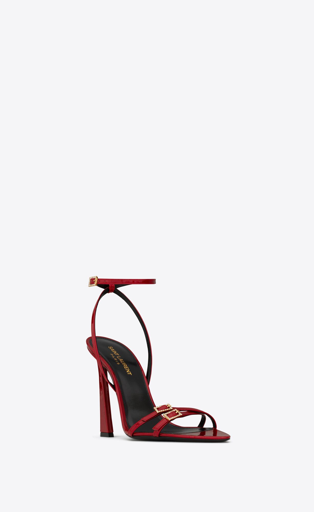 YSL Lila Sandals In Lack Leder Dunkelrot | 03265-MRLI