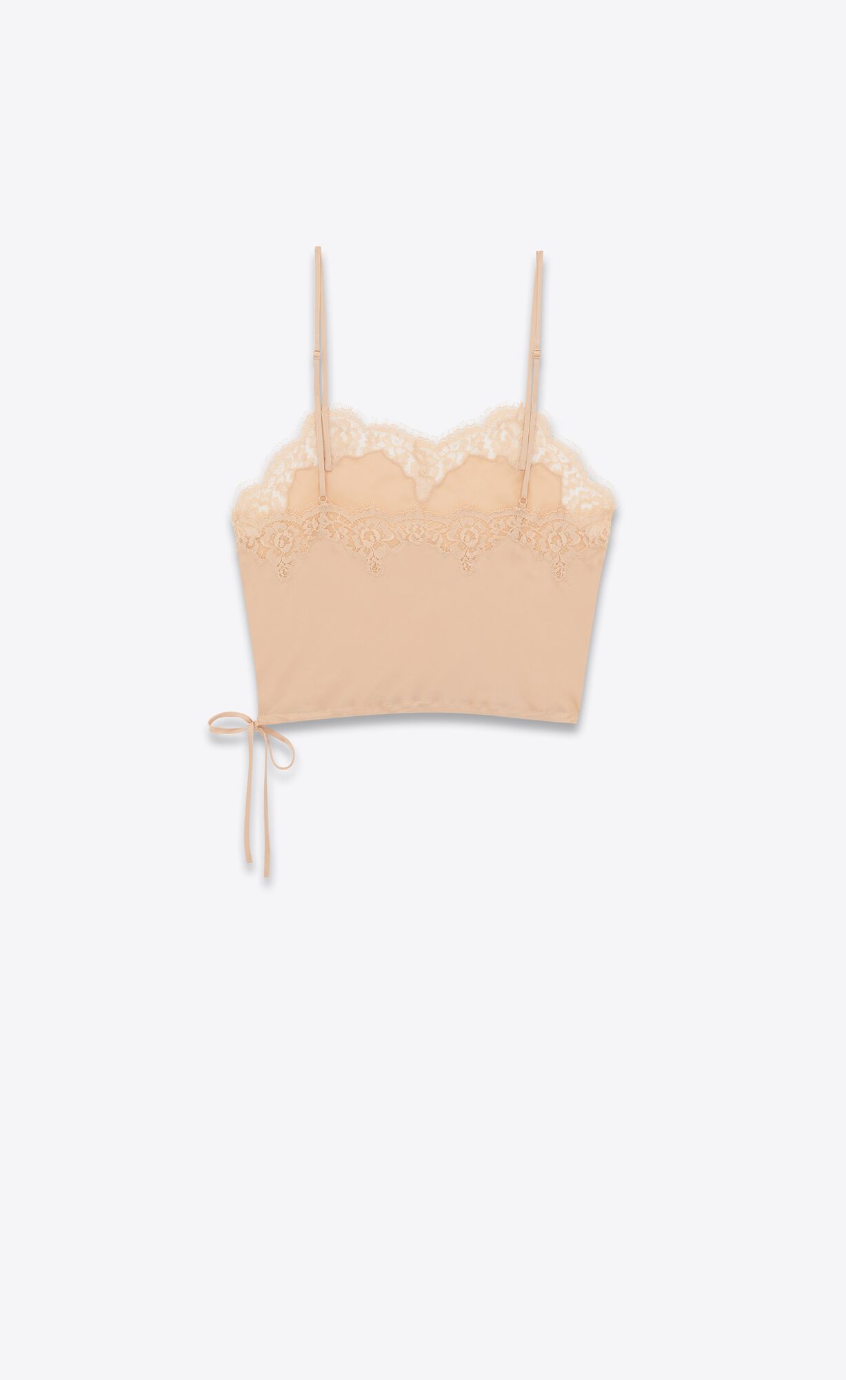 YSL Lingerie Top In Silk Satin Hautfarbe | 31458-RQXH