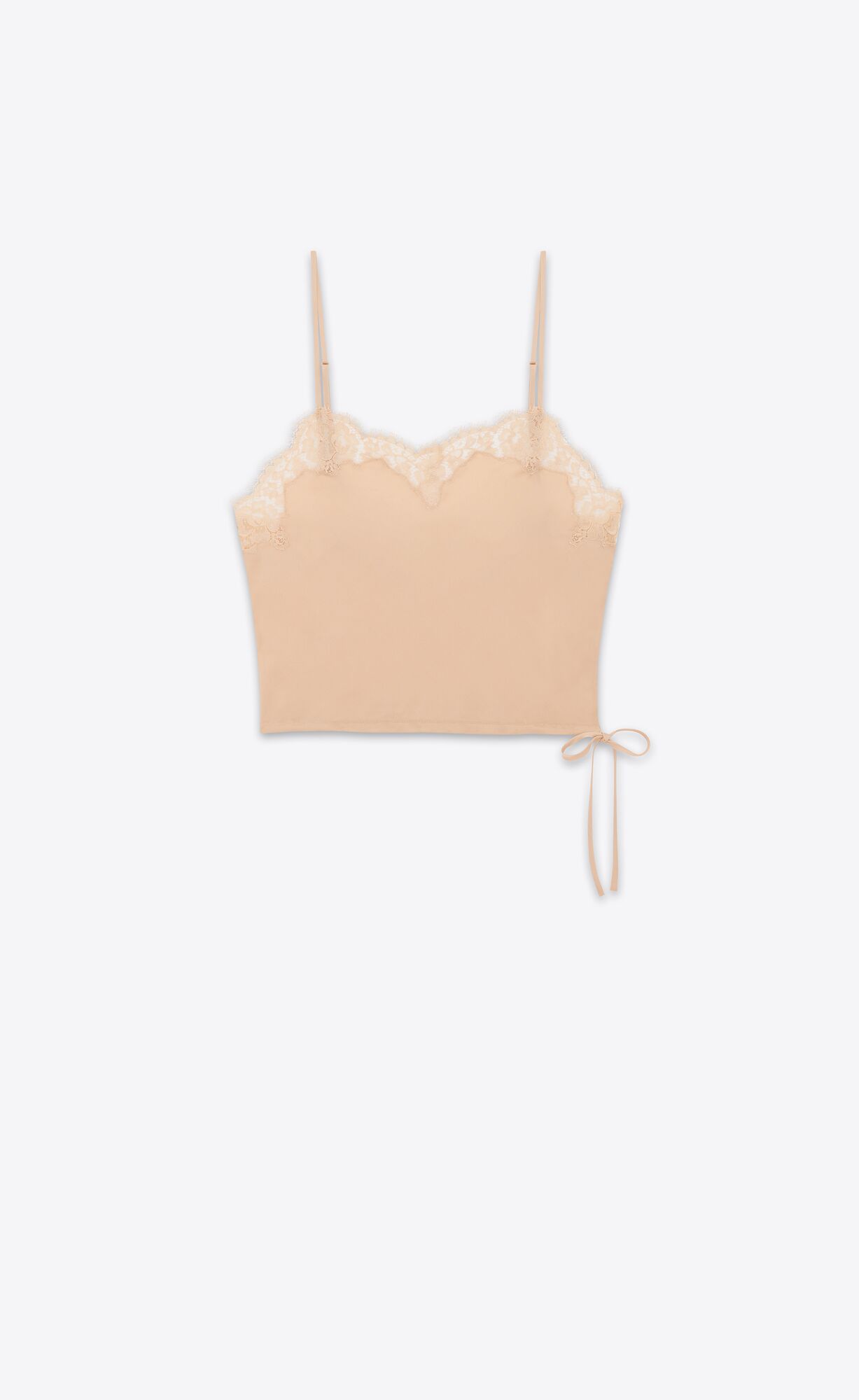 YSL Lingerie Top In Silk Satin Hautfarbe | 31458-RQXH